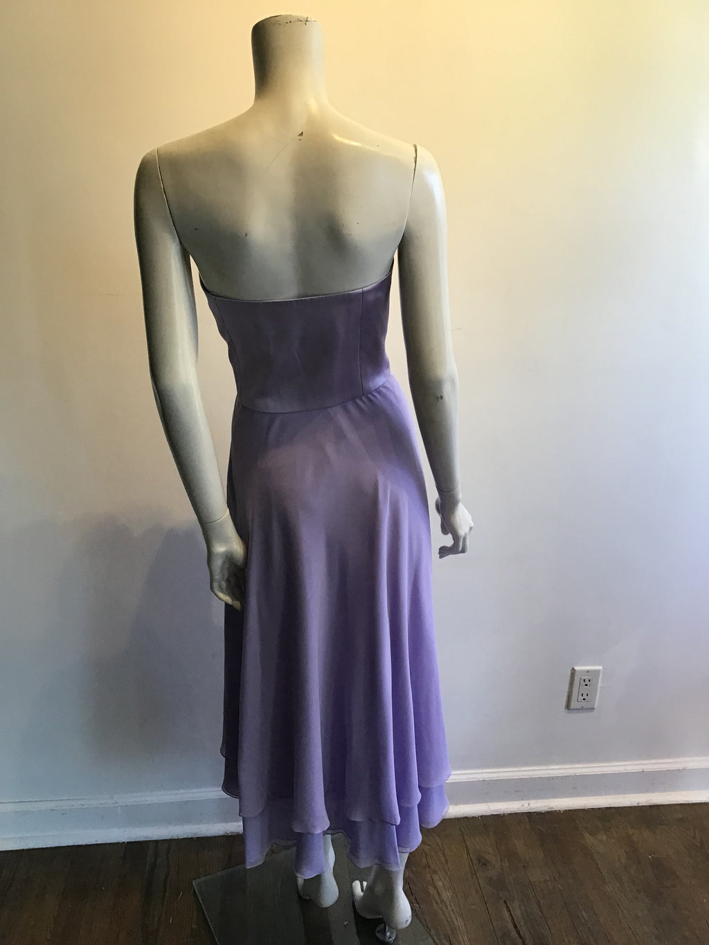 1980’s Lily Sami Silk Lavender Strapless Dress with Matching Jacket Size 8