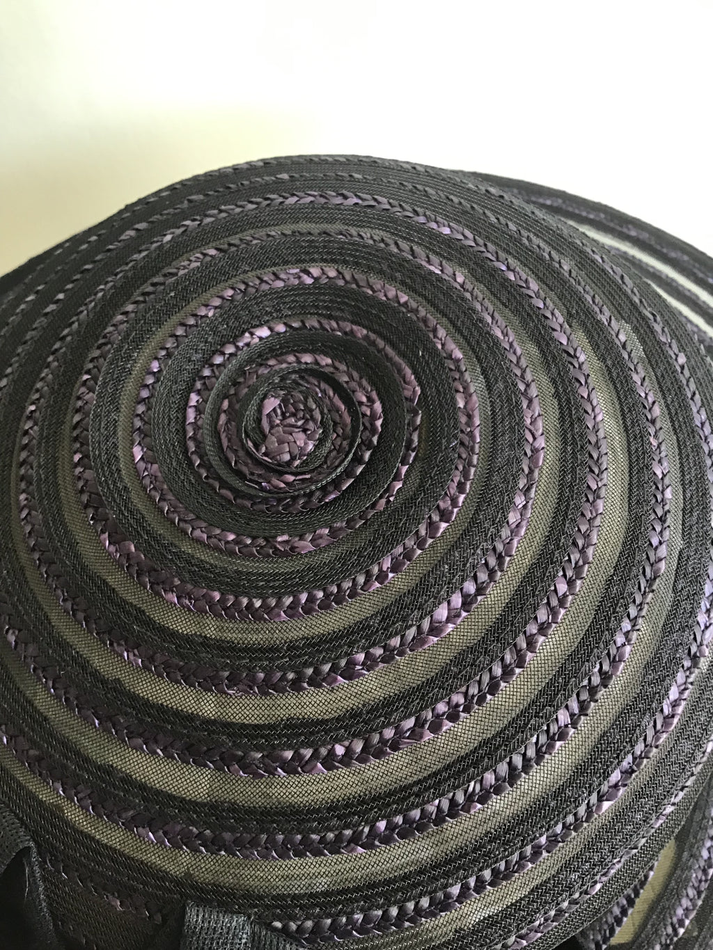 1990s Eric Javits Purple and Black  Horsehair hat