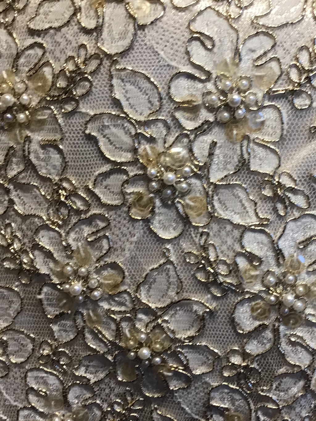 1960’s Crean and Gold Lace Mini Dress Size 10