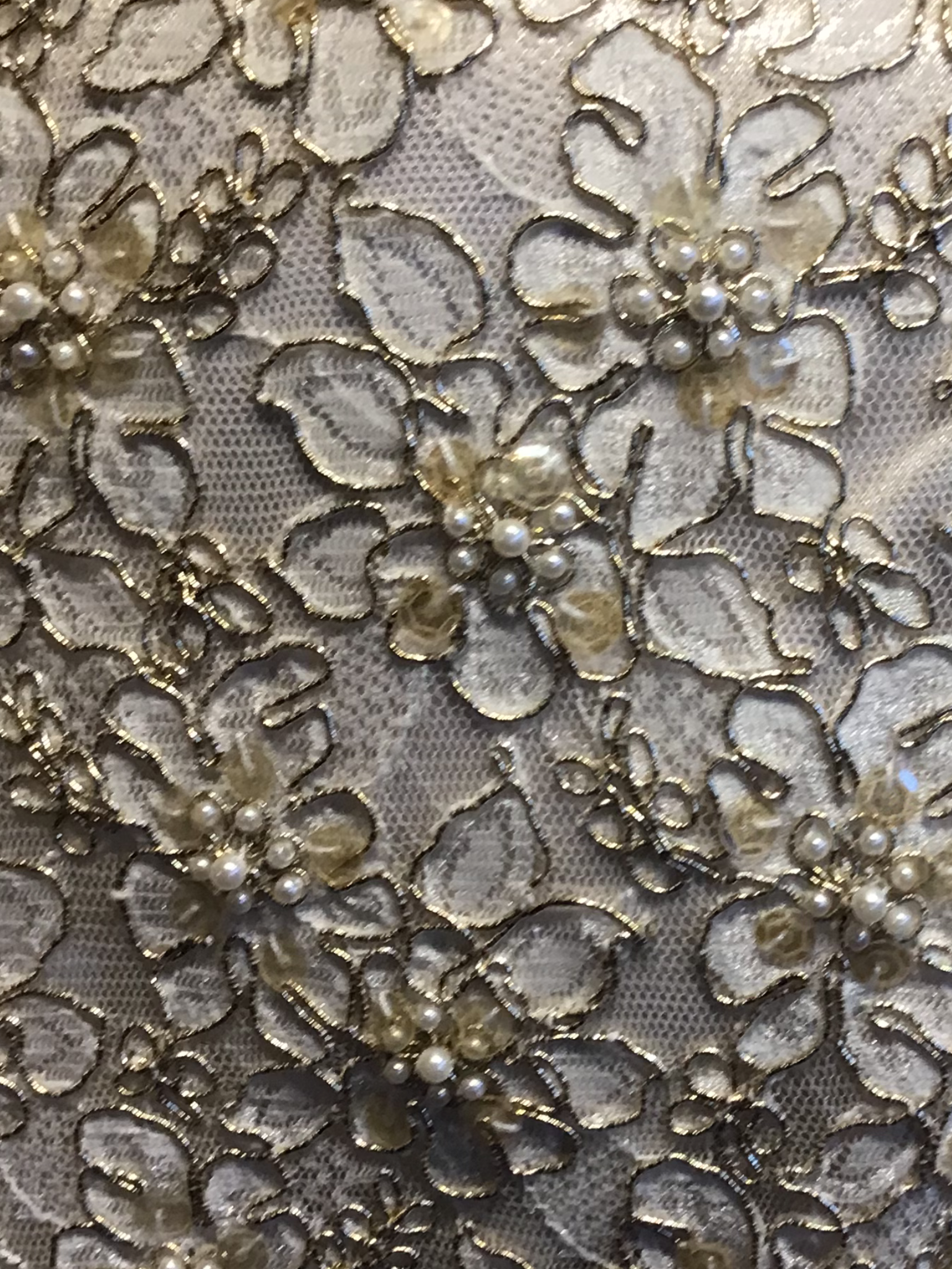 1960’s Crean and Gold Lace Mini Dress Size 10