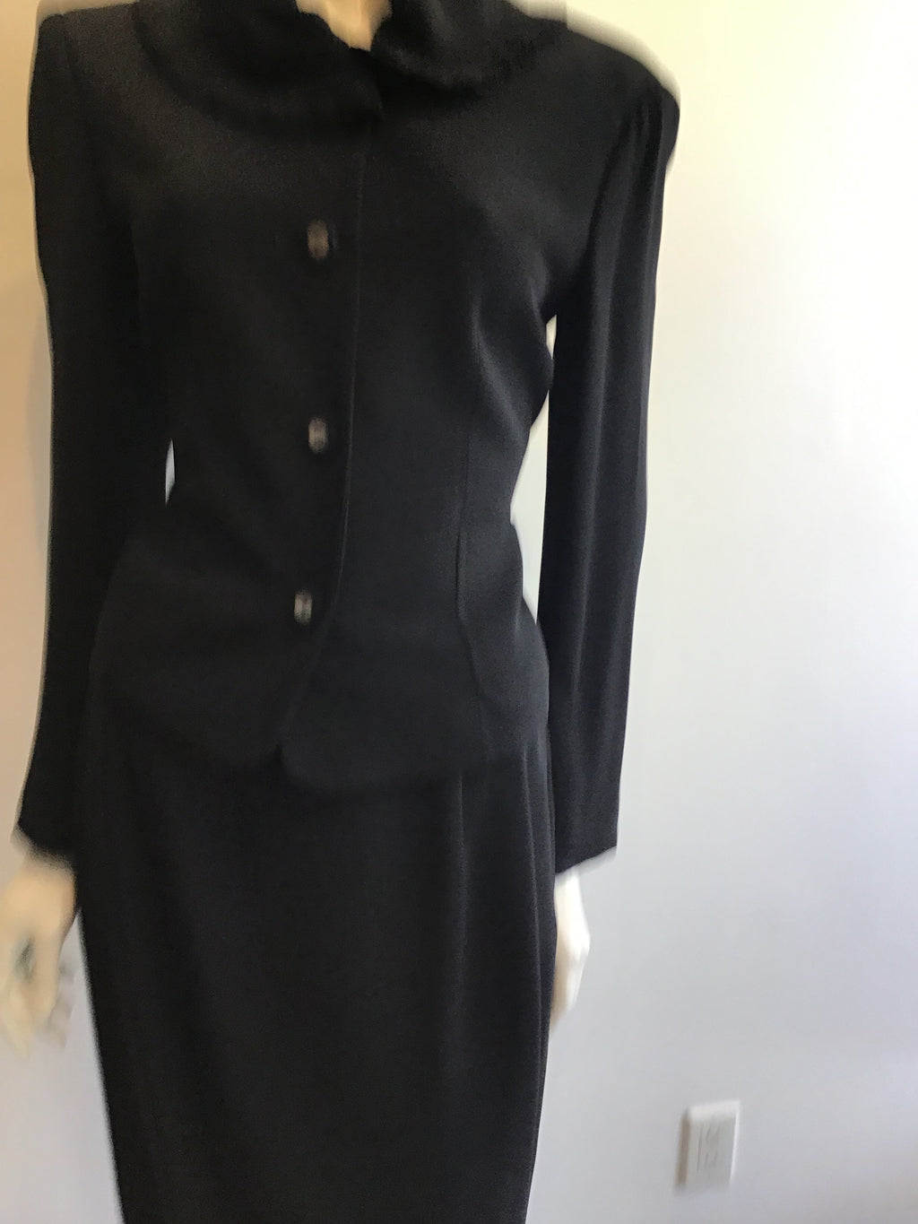 1990’s Moschino Cheap and Chic Black Wool Suit Size 8