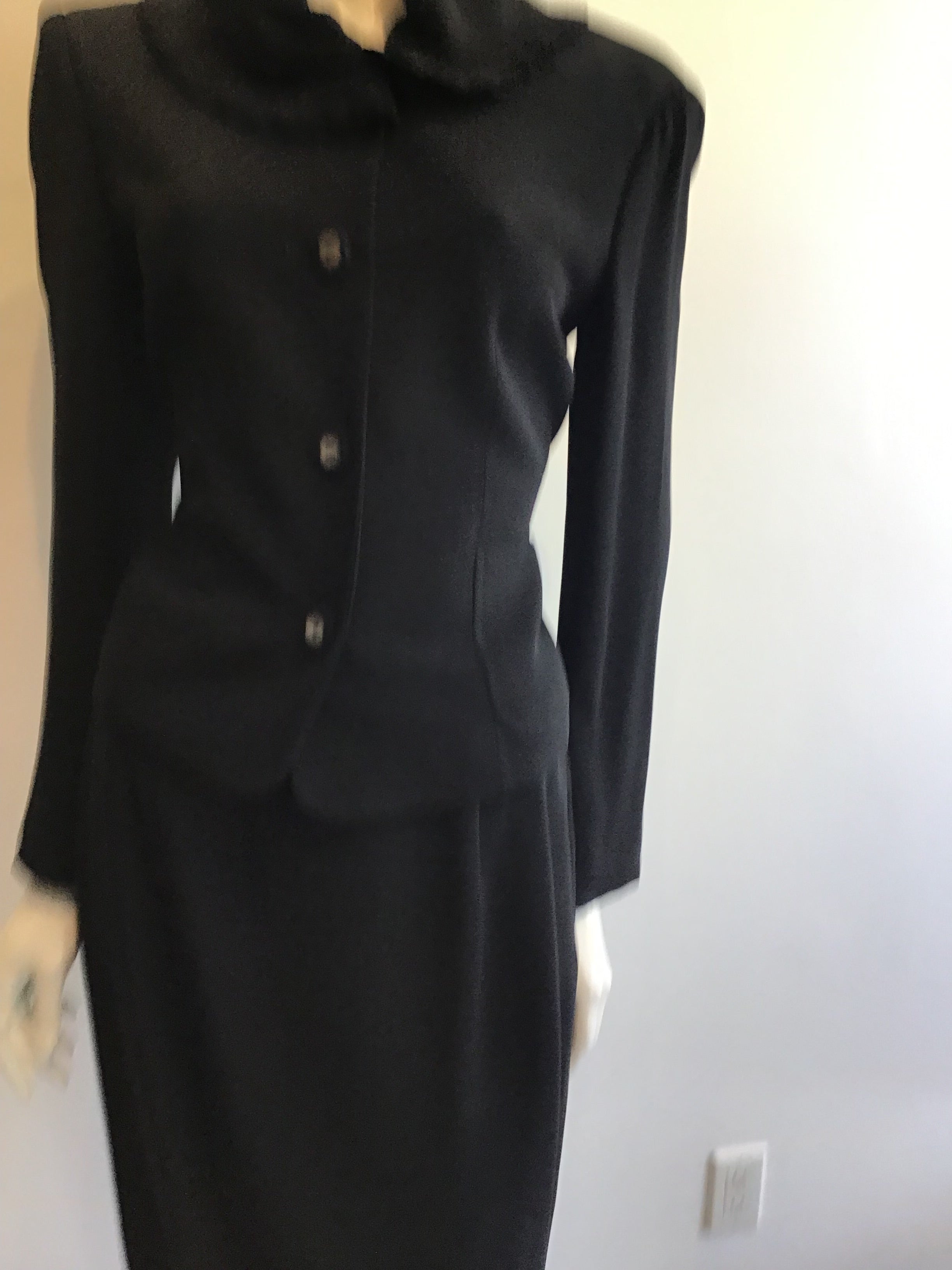 1990’s Moschino Cheap and Chic Black Wool Suit Size 8
