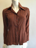 1970’s Valentino Silk Orange and Black Shirt Size 4