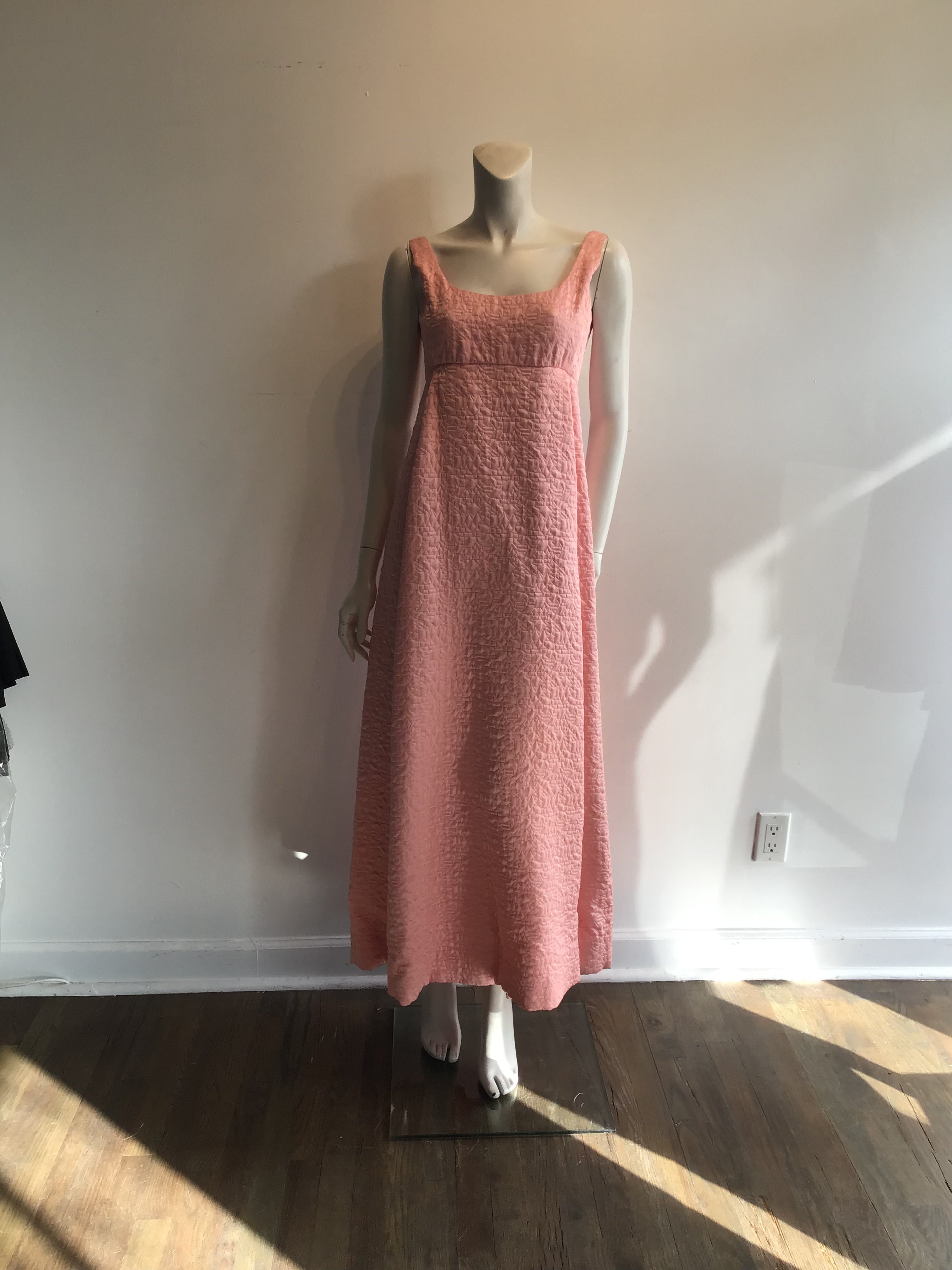 1960s Malcolm Starr Pink Brocaded Dress with Jacket -size 6