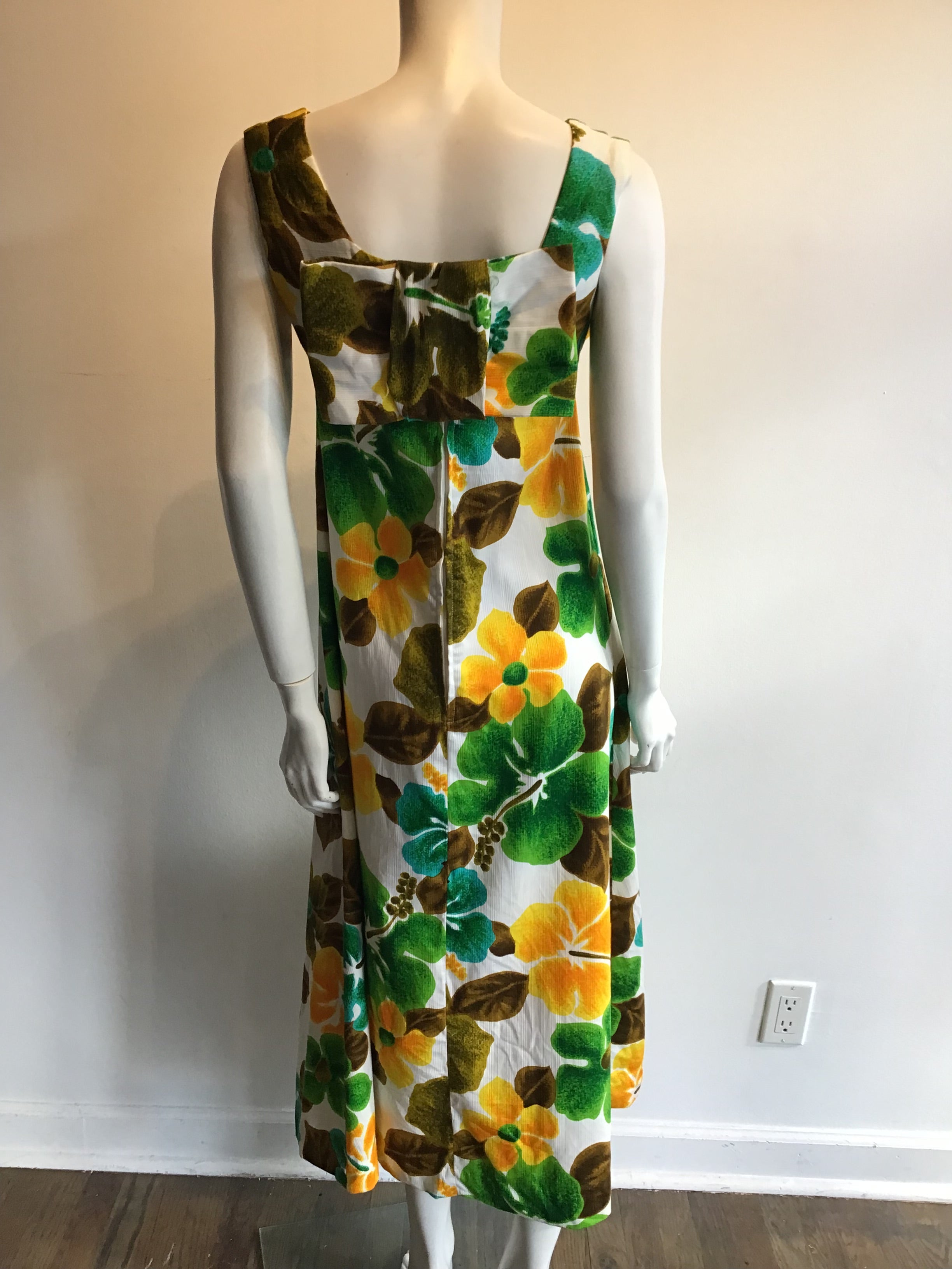 1960s Cotton Tohki Hawaii Maxi Dress Size 8