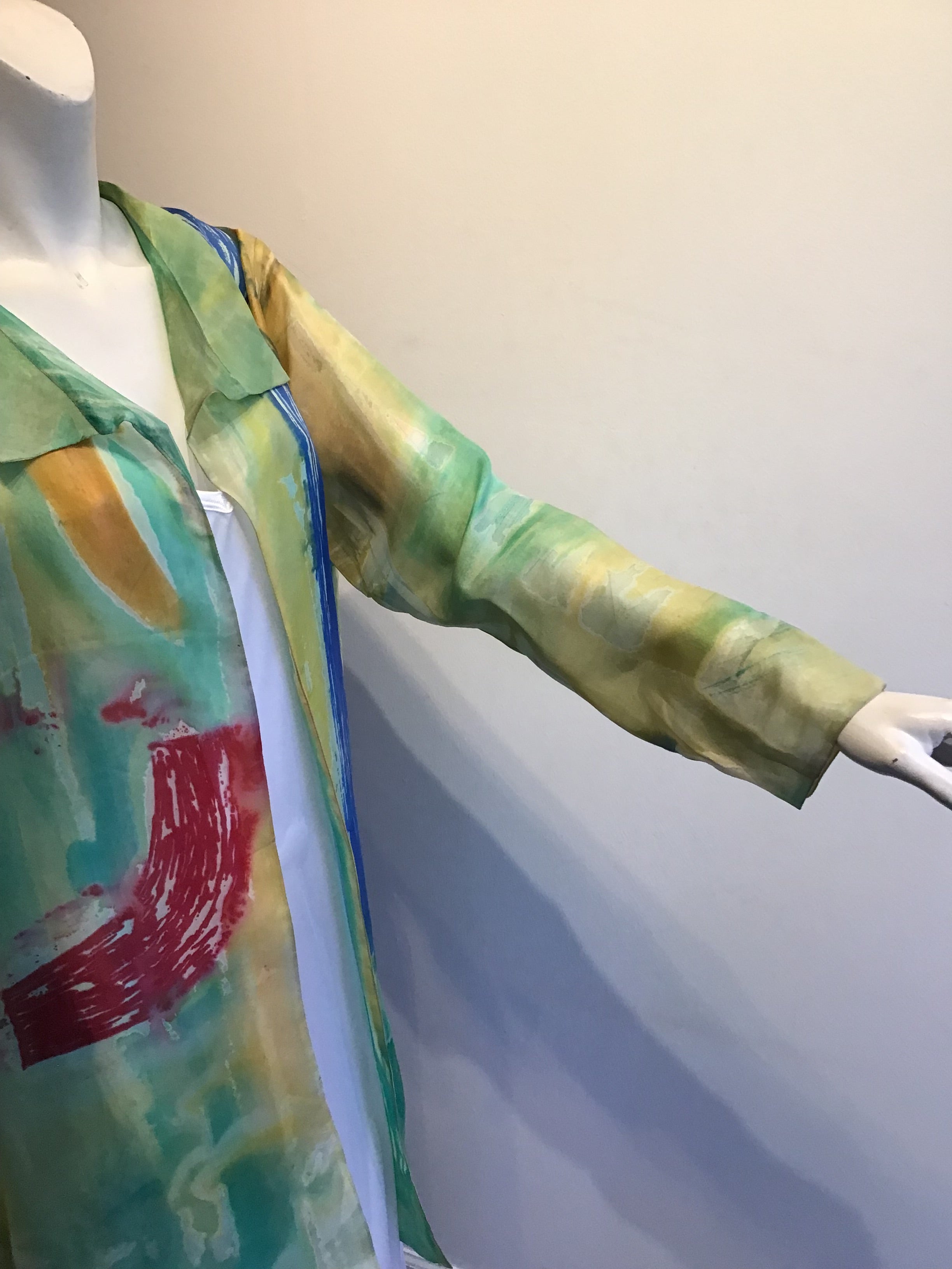 2000 Carole Waller Hand Painted Silk Jacket Size up to 12