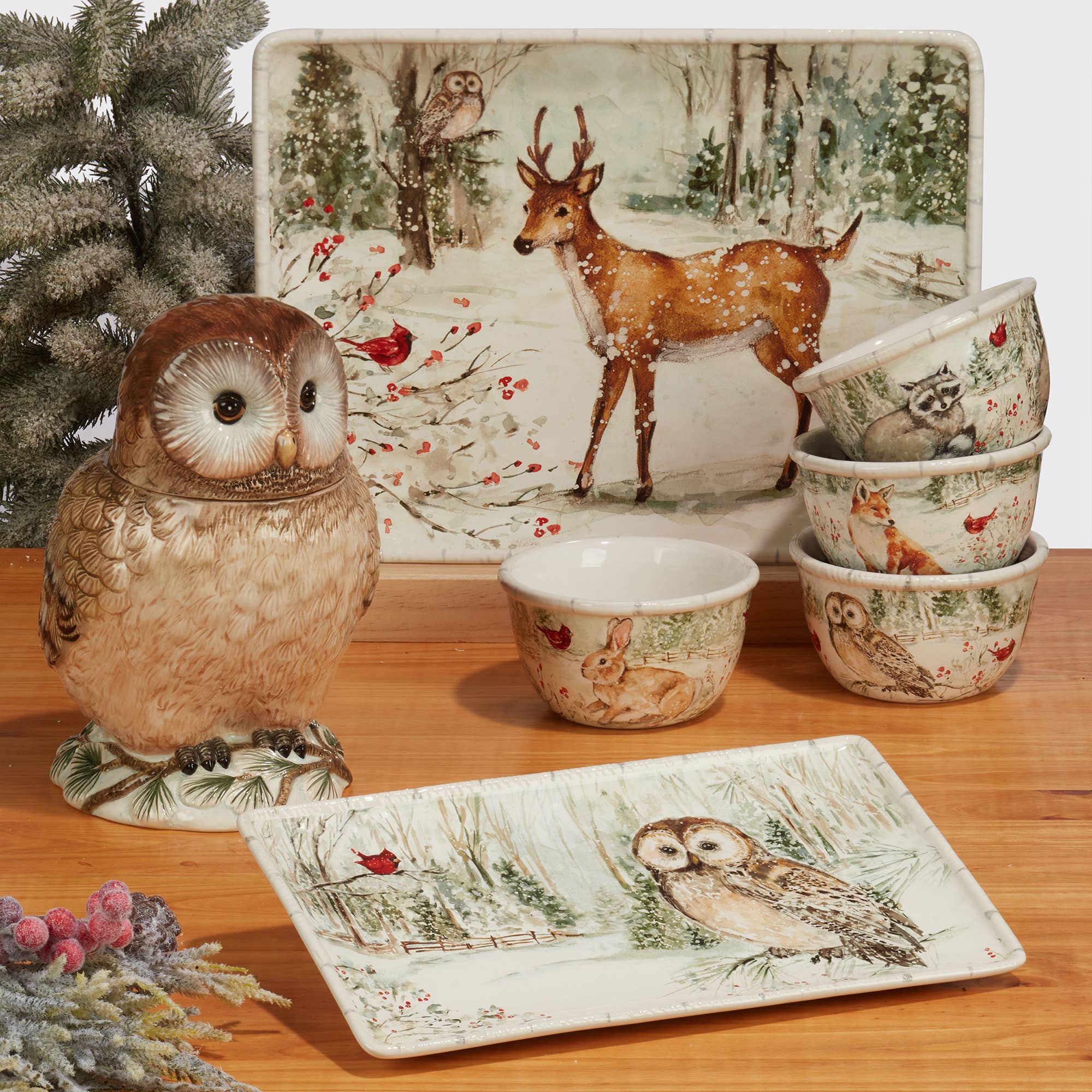Winter's Walk Christmas Rectangular Platter 16in x 12in