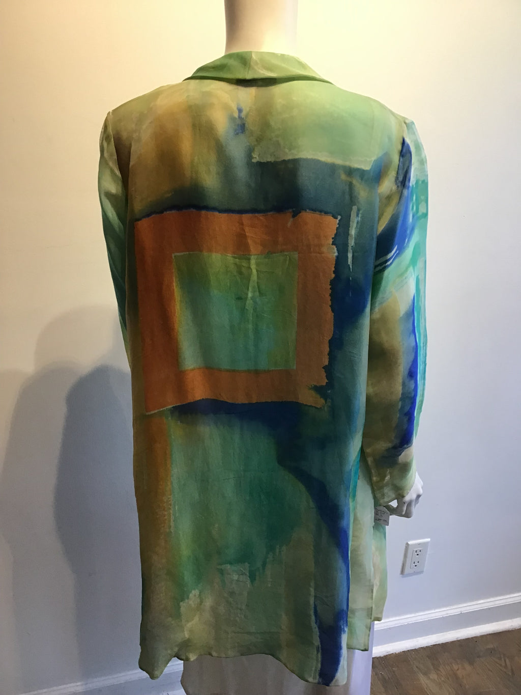2000 Carole Waller Hand Painted Silk Jacket Size up to 12