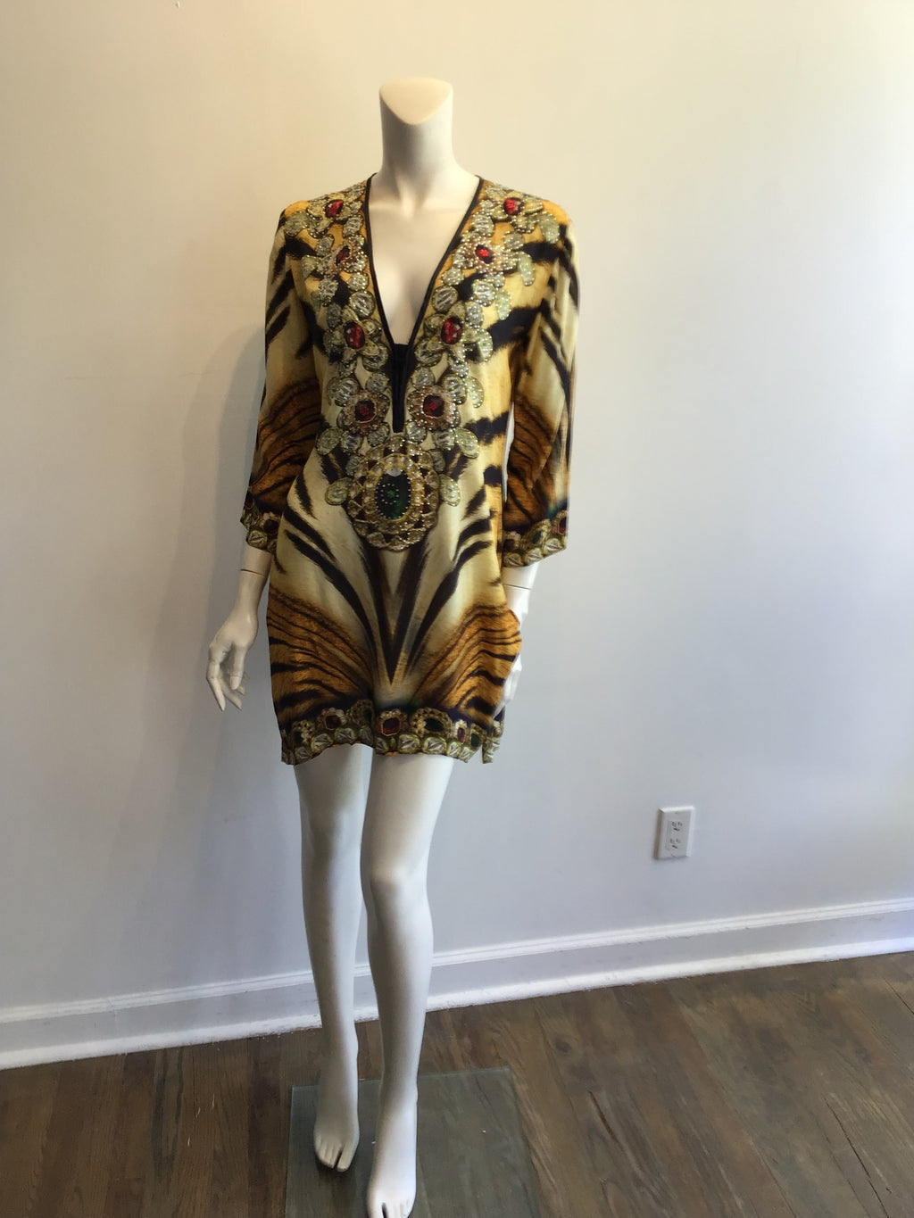 2000’s Jacquard Tiger Print Silk Tunic Size 8
