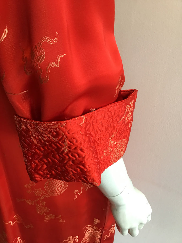 1960’s Silk Red  Chinese Robe Size 8