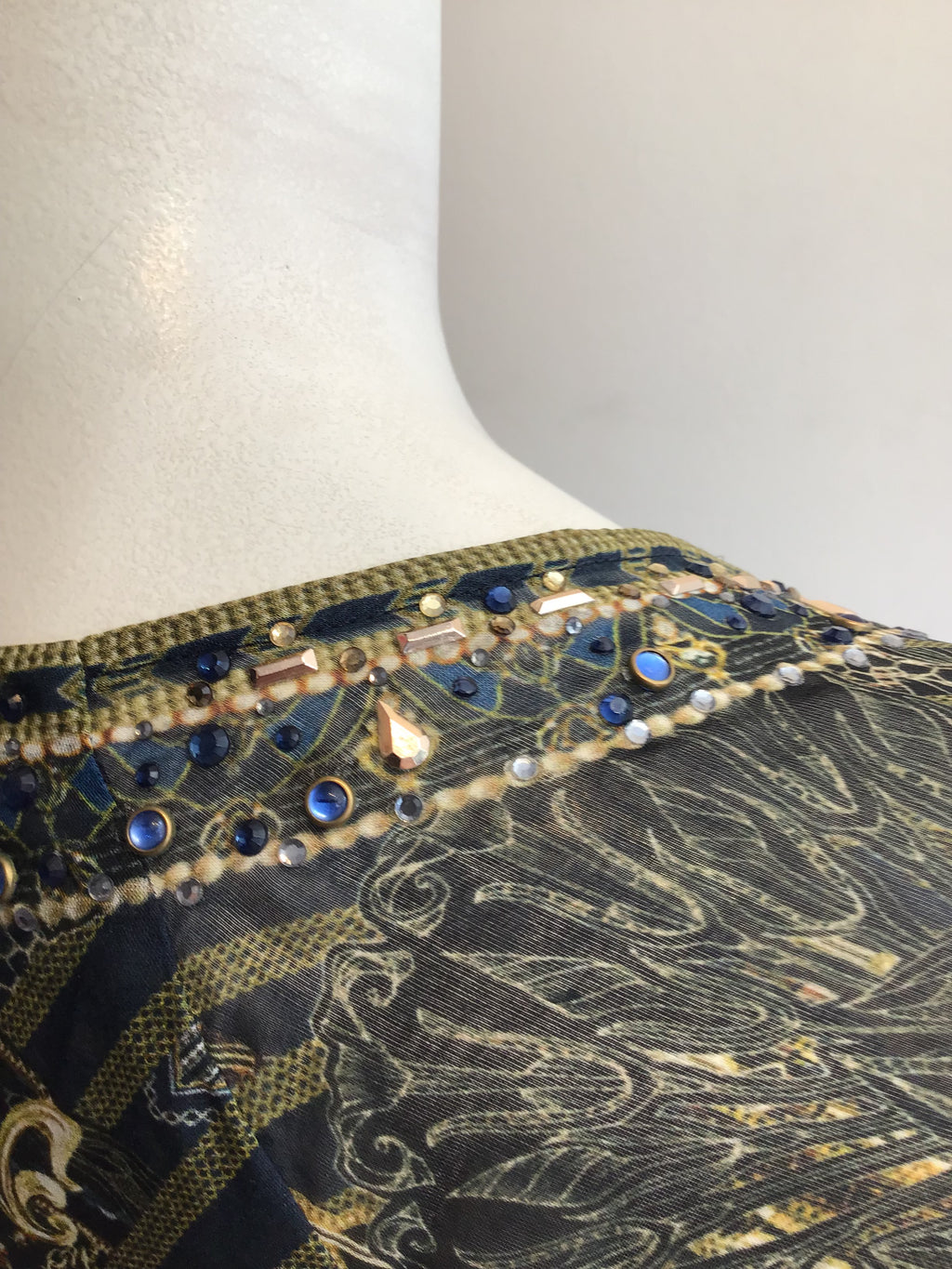 2000’s Camilla Blue and Green Silk Mini Dress Size 8/10