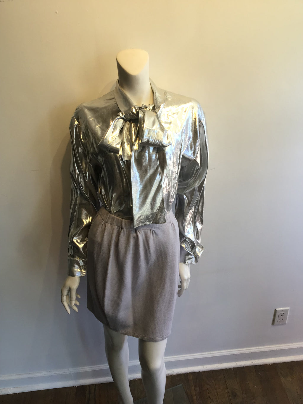 1980’s St John Silver and Pewter wool/Rayon Blend Evening Size 10