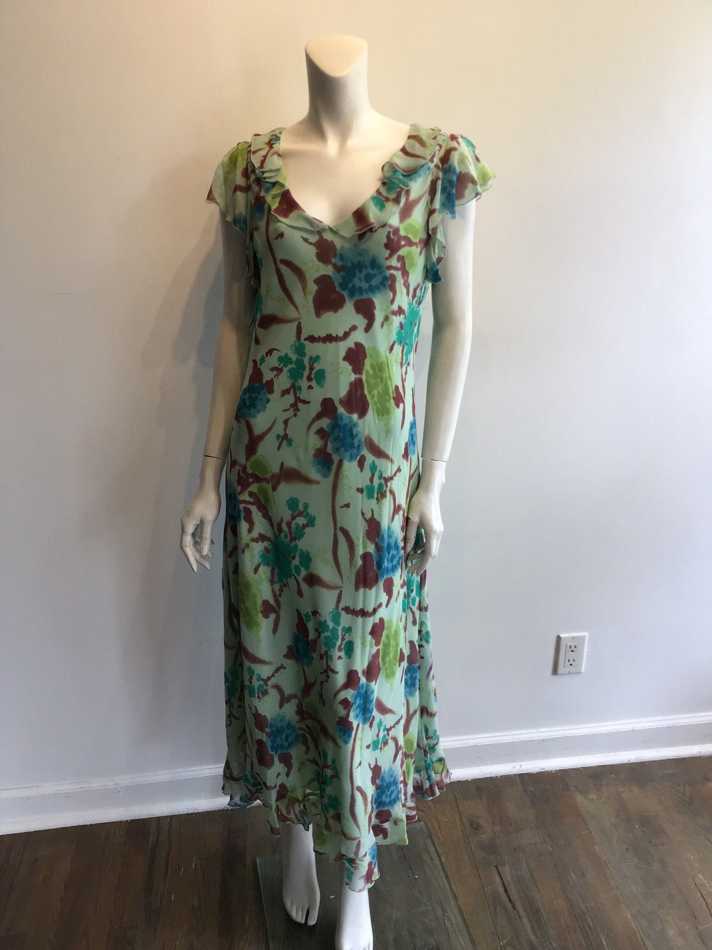 2000’s Lapis Chiffon Floral Dress Size 16