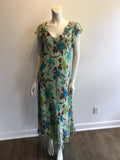 2000’s Lapis Chiffon Floral Dress Size 16