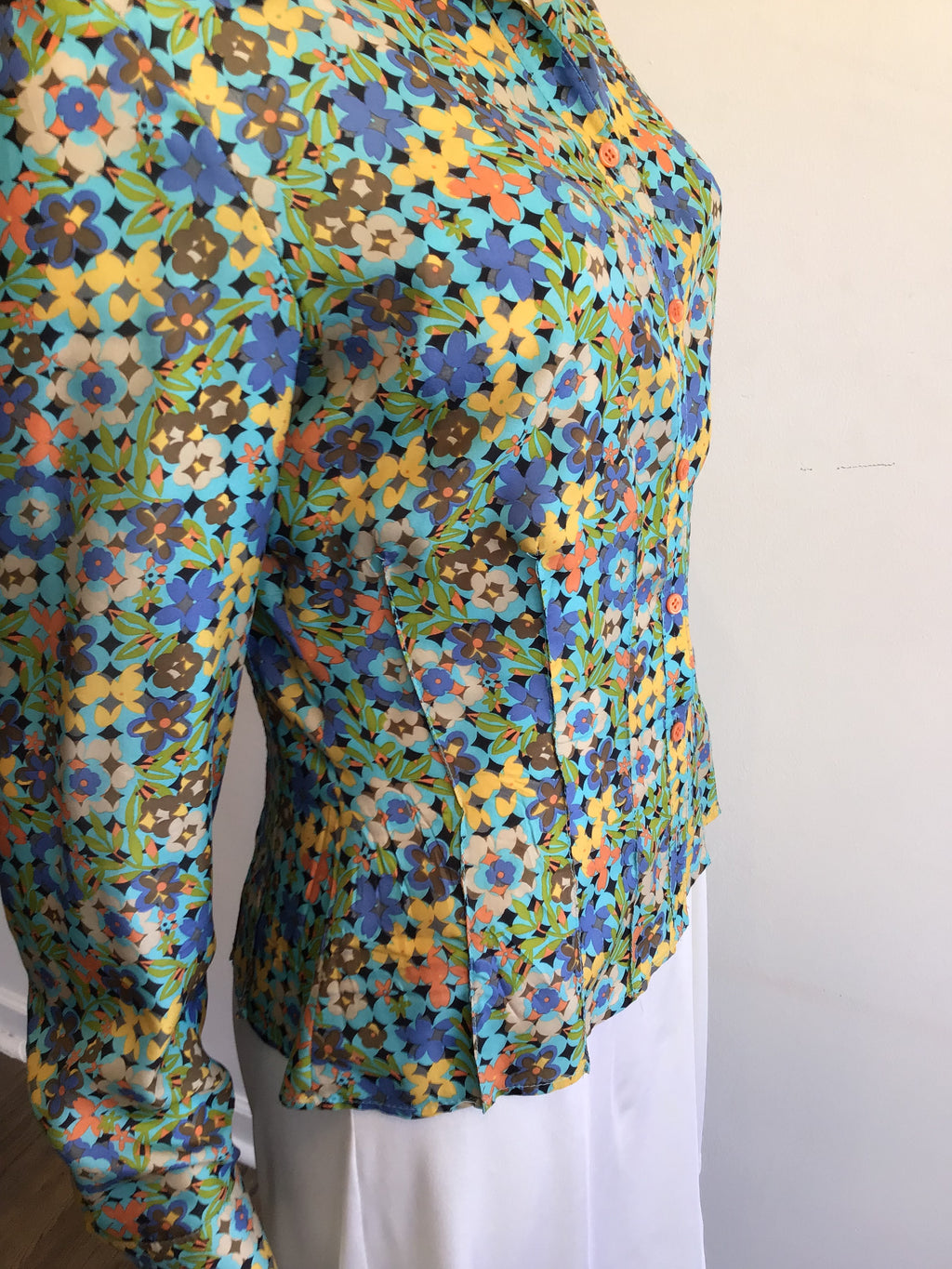 1990’s Silk Féraud Multicolor Shirt Size 4