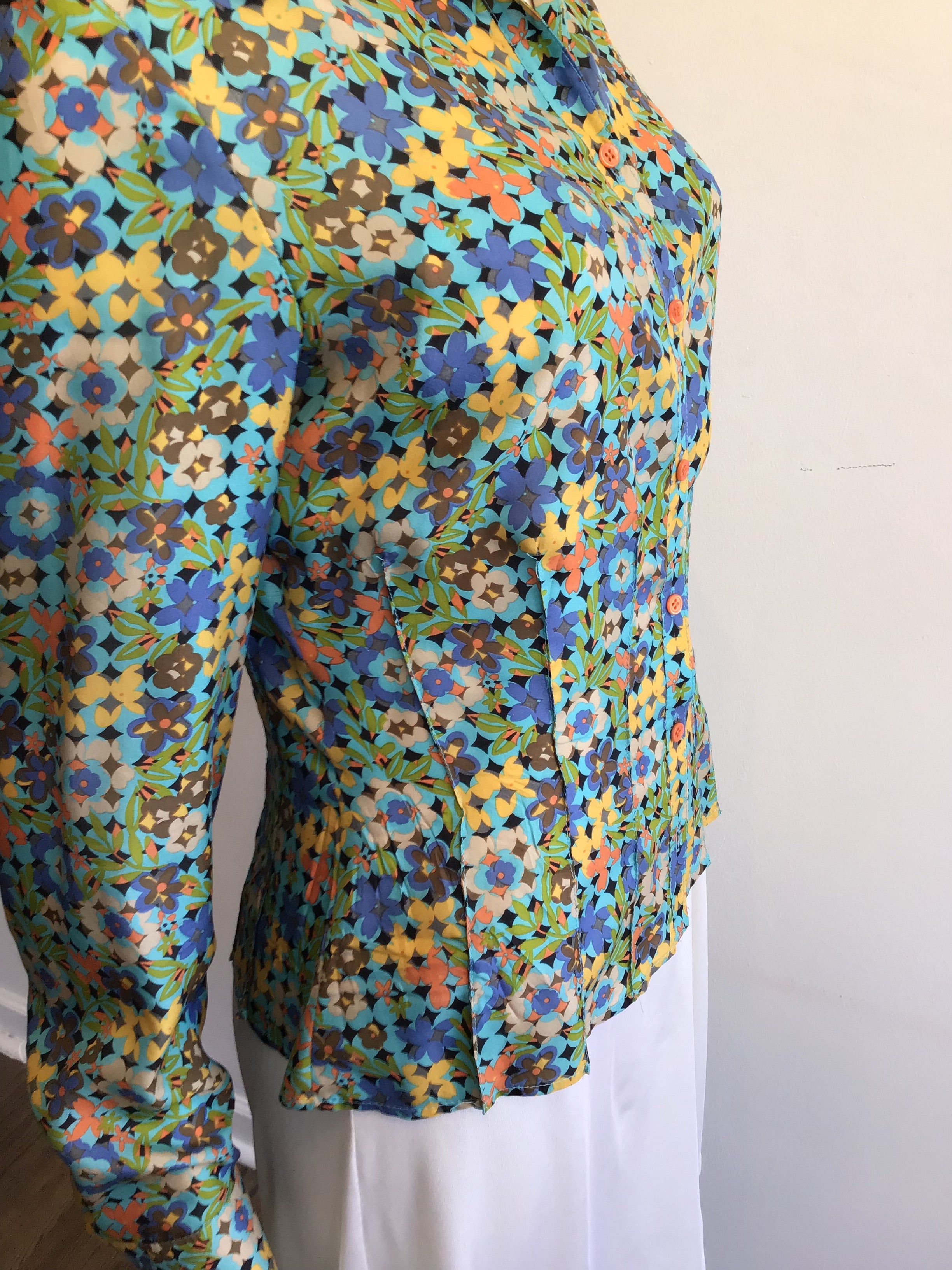 1990’s Silk Féraud Multicolor Shirt Size 4