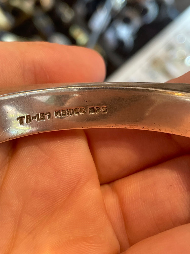Sterling Mexican 1970s Bangle with Squared /rounded Edges