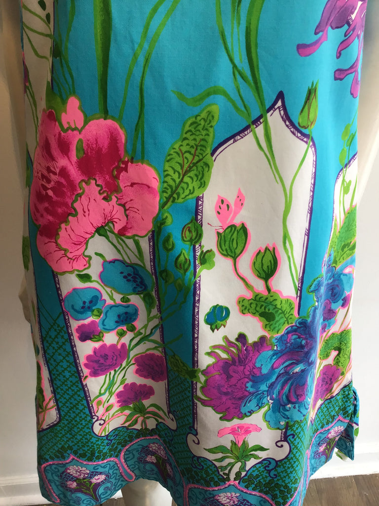 1960’s Cotton Blue/Pink/Purple Janet Lynn Shift Dress Size 8