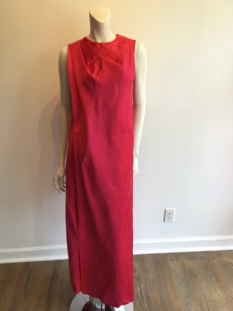1960’s Raspberry Pink Silk Satin Evening Gown Size 4