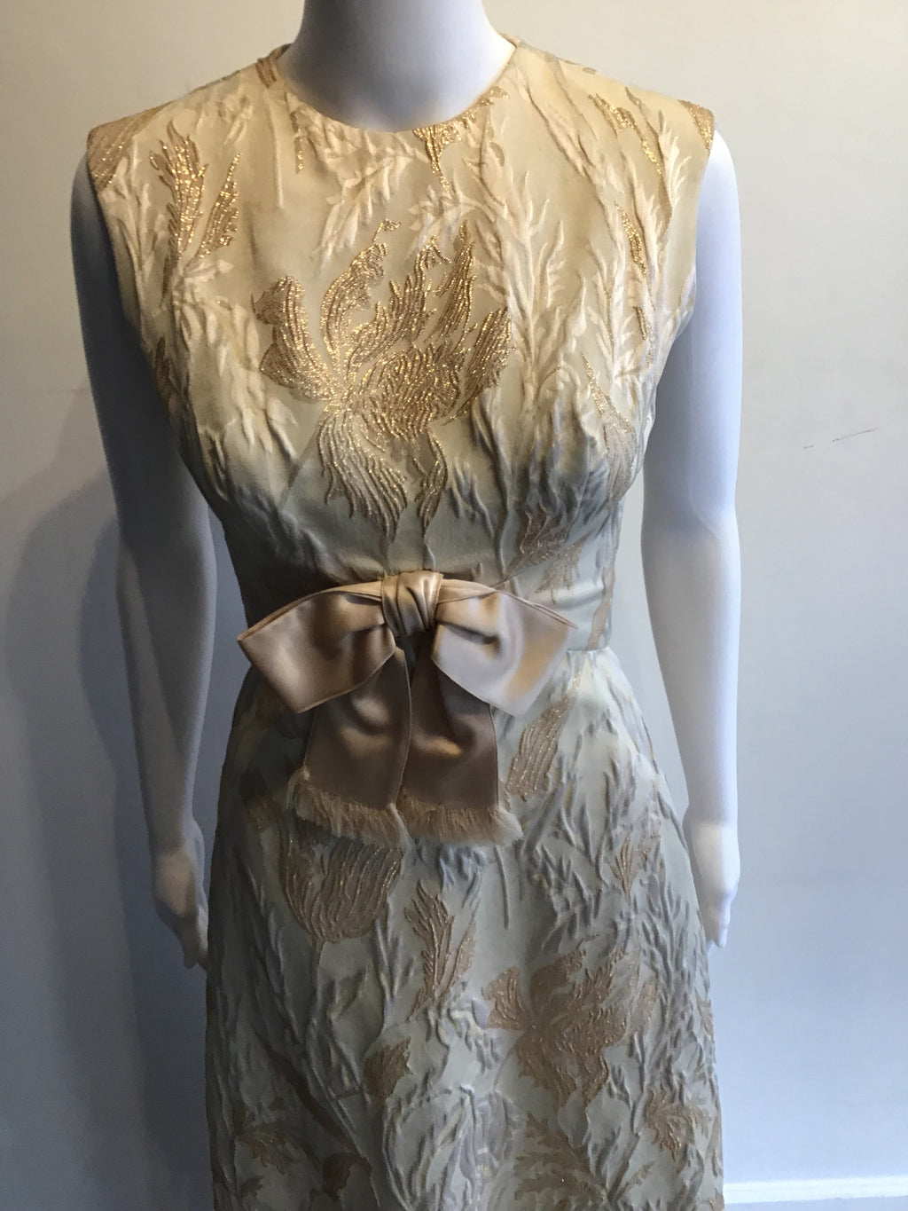 1960’s Sarmi Gold and Cream Silk Brocade Size 4