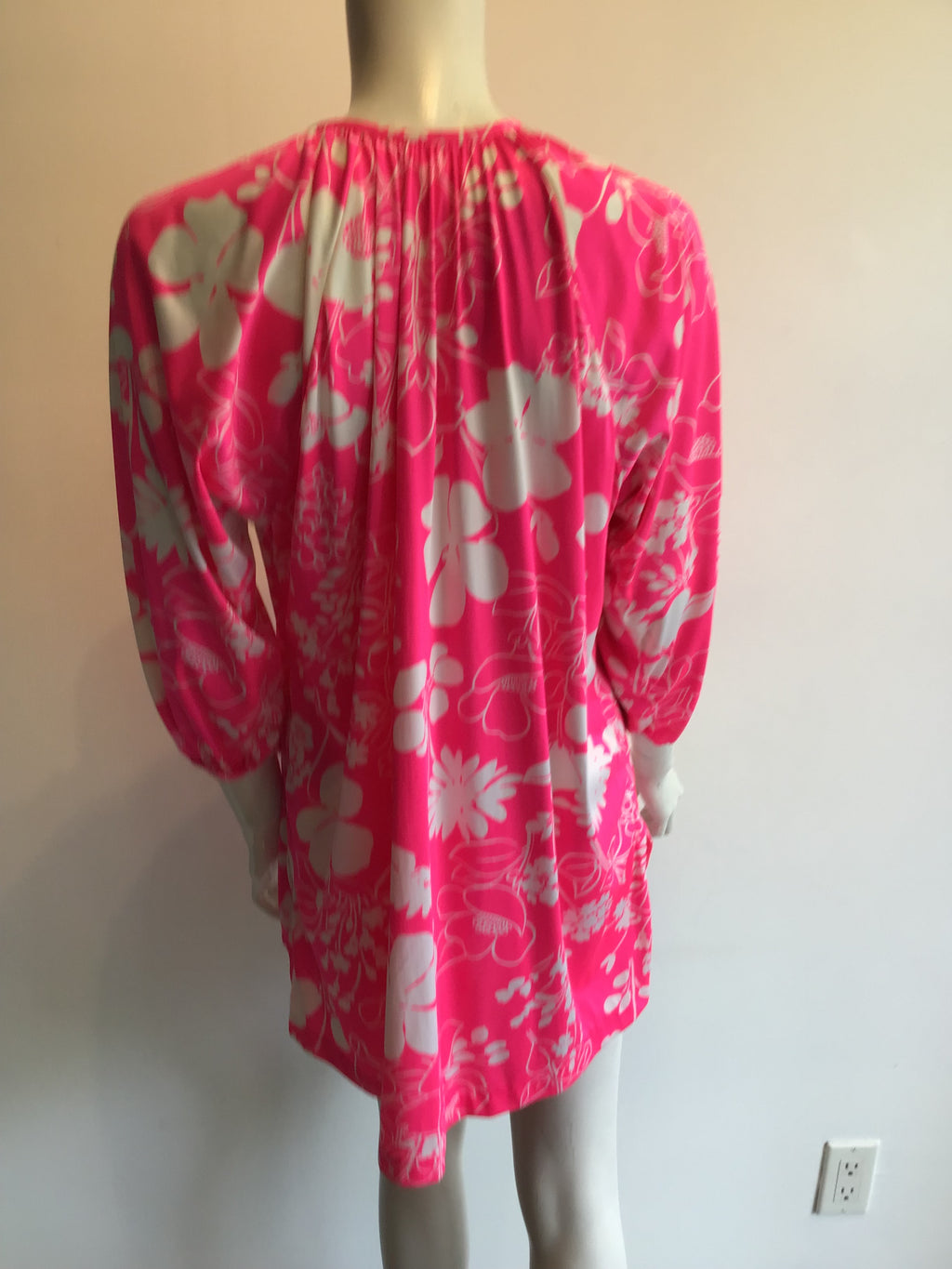 1960’s Pink/White Polyester Catalina Beach Cover Up Size 8