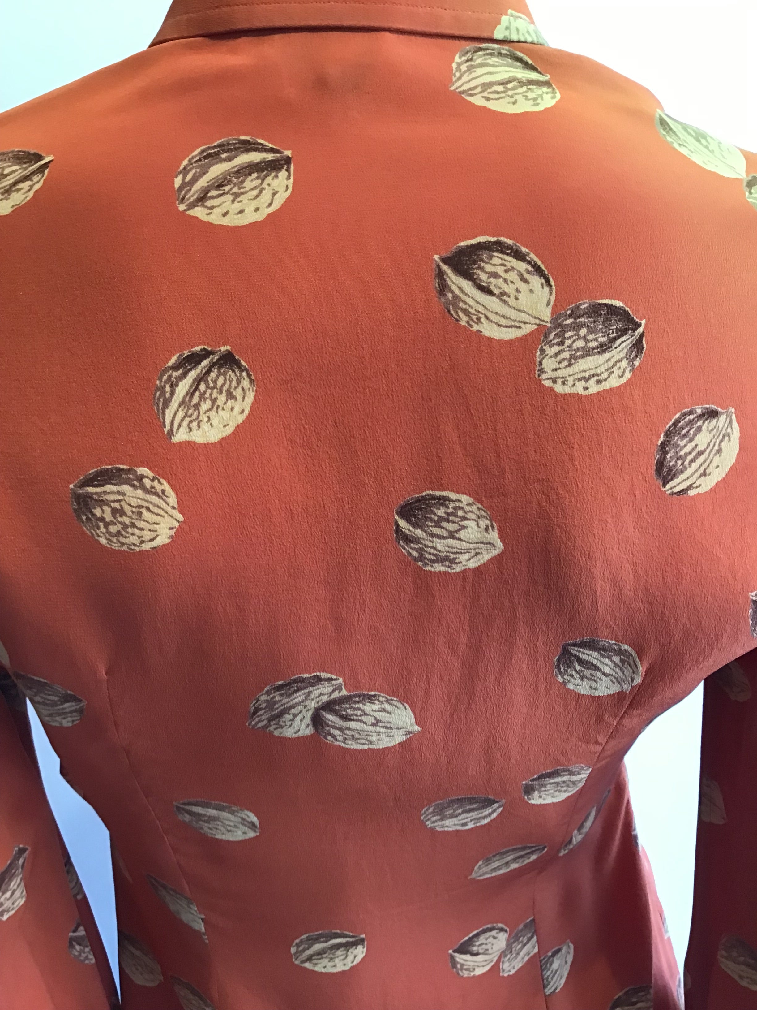 1970’s Valentino Orange Silk Blouse Size 6