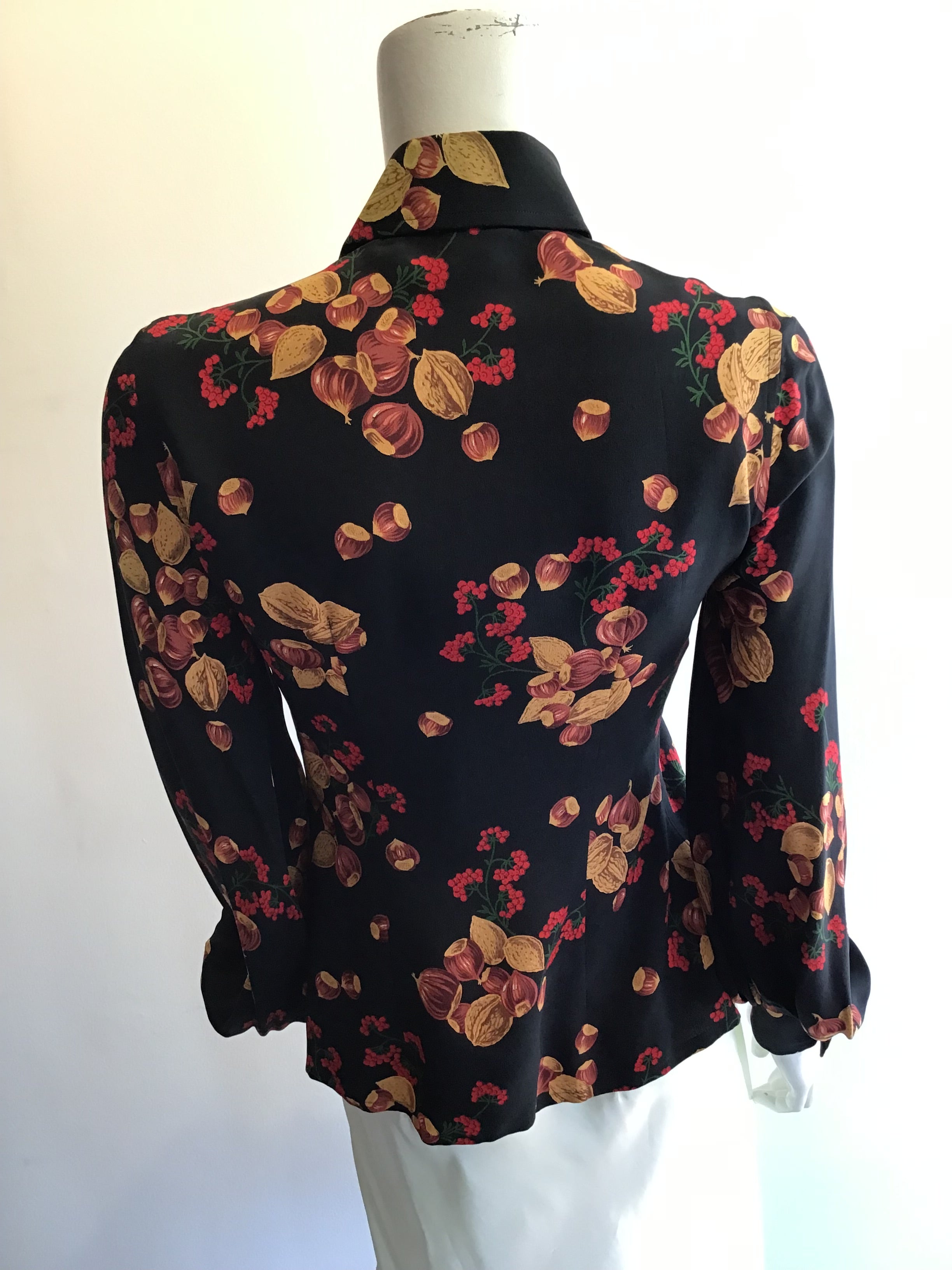 1970’s Valentino Silk Blouse with Chestnuts Size 6