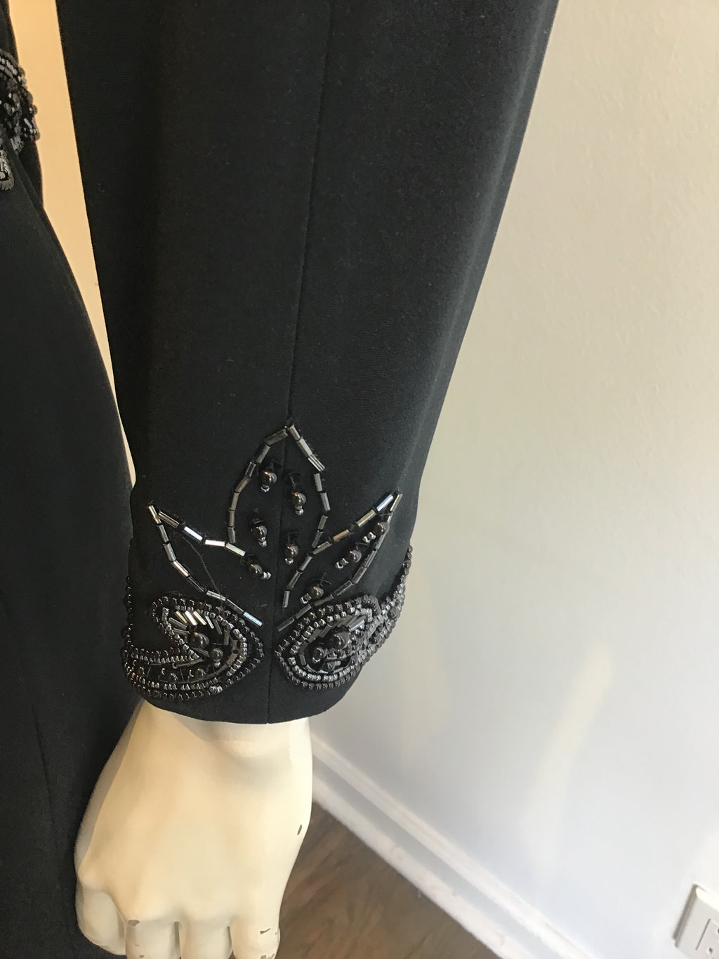 1980’s Black Polyester D’Ore Cocktail Dress Size 8