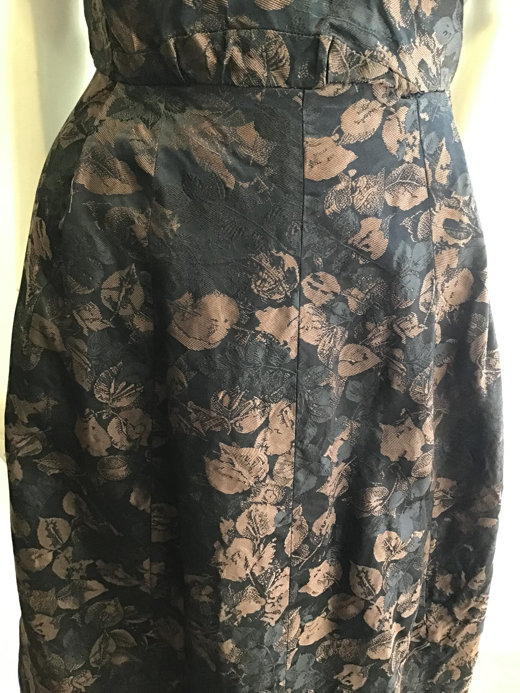 1950’s Brown /Black Silk Day Dress Size 6