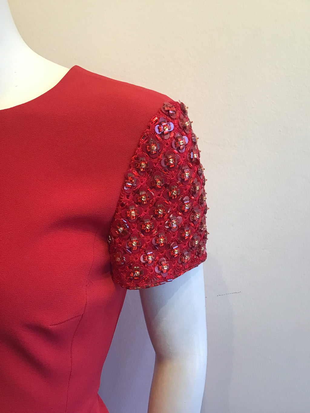 1990’s Escada Red Silk Blend Cocktail Dress Size 8