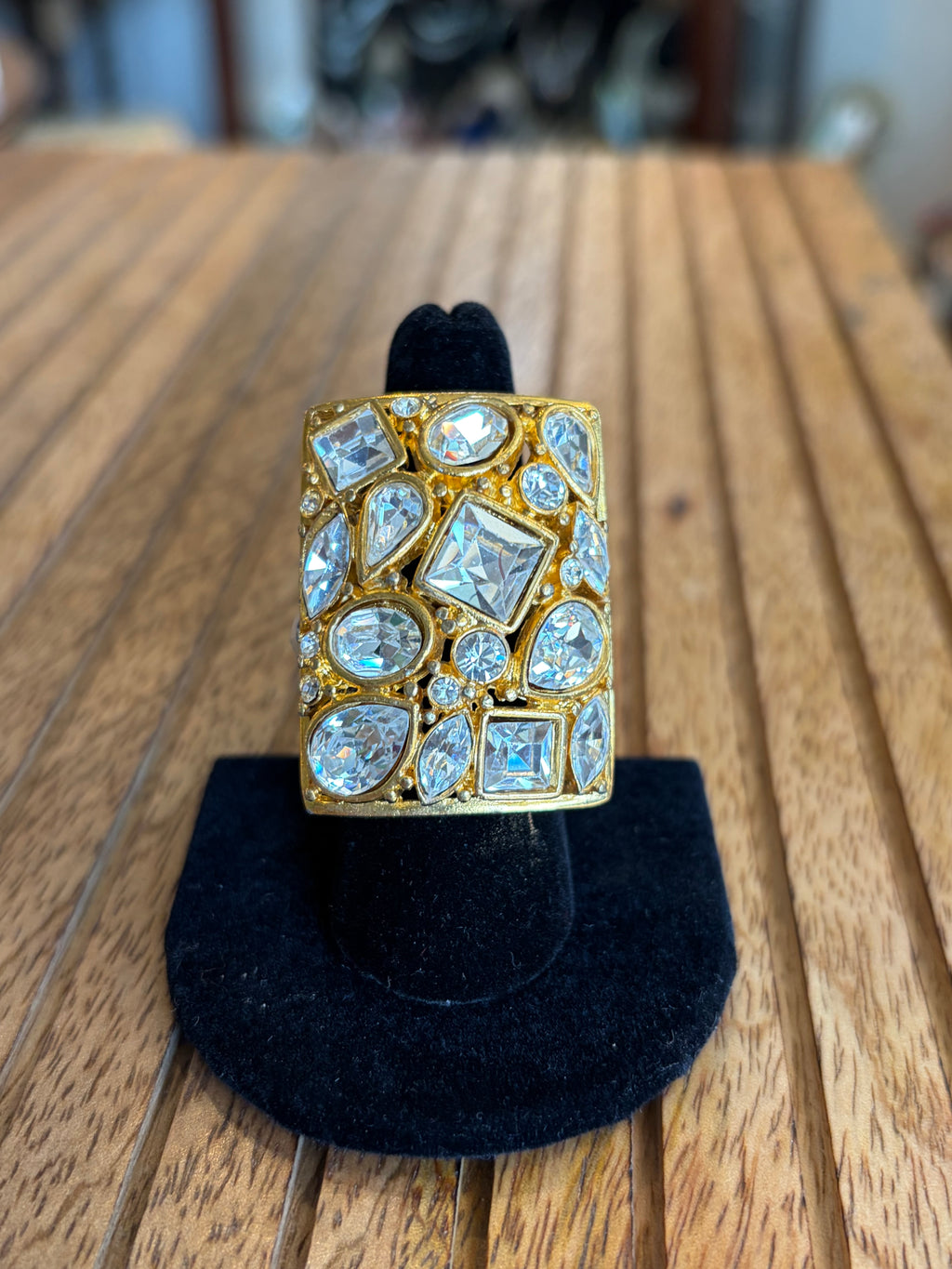 KENNETH LANE RHINESTONE STATEMENT RING SIZE 7