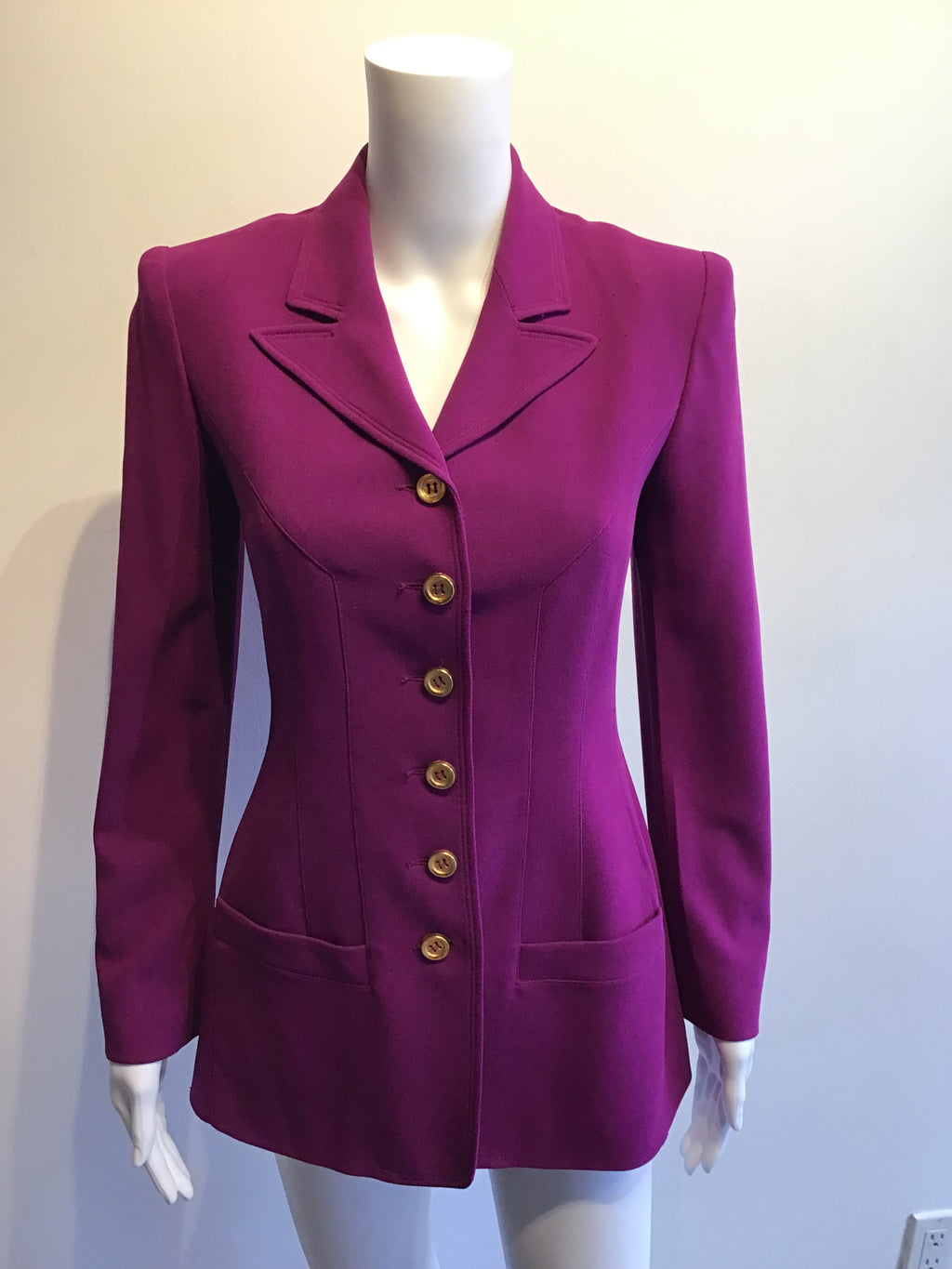 1980’s Sonia Rykiel Wool Purple Blazer Size 6
