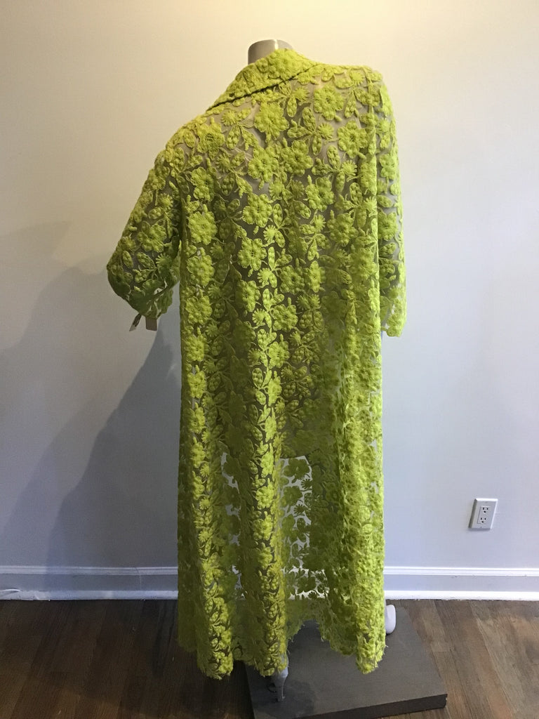 1960s Yellow Lace Duster Coat