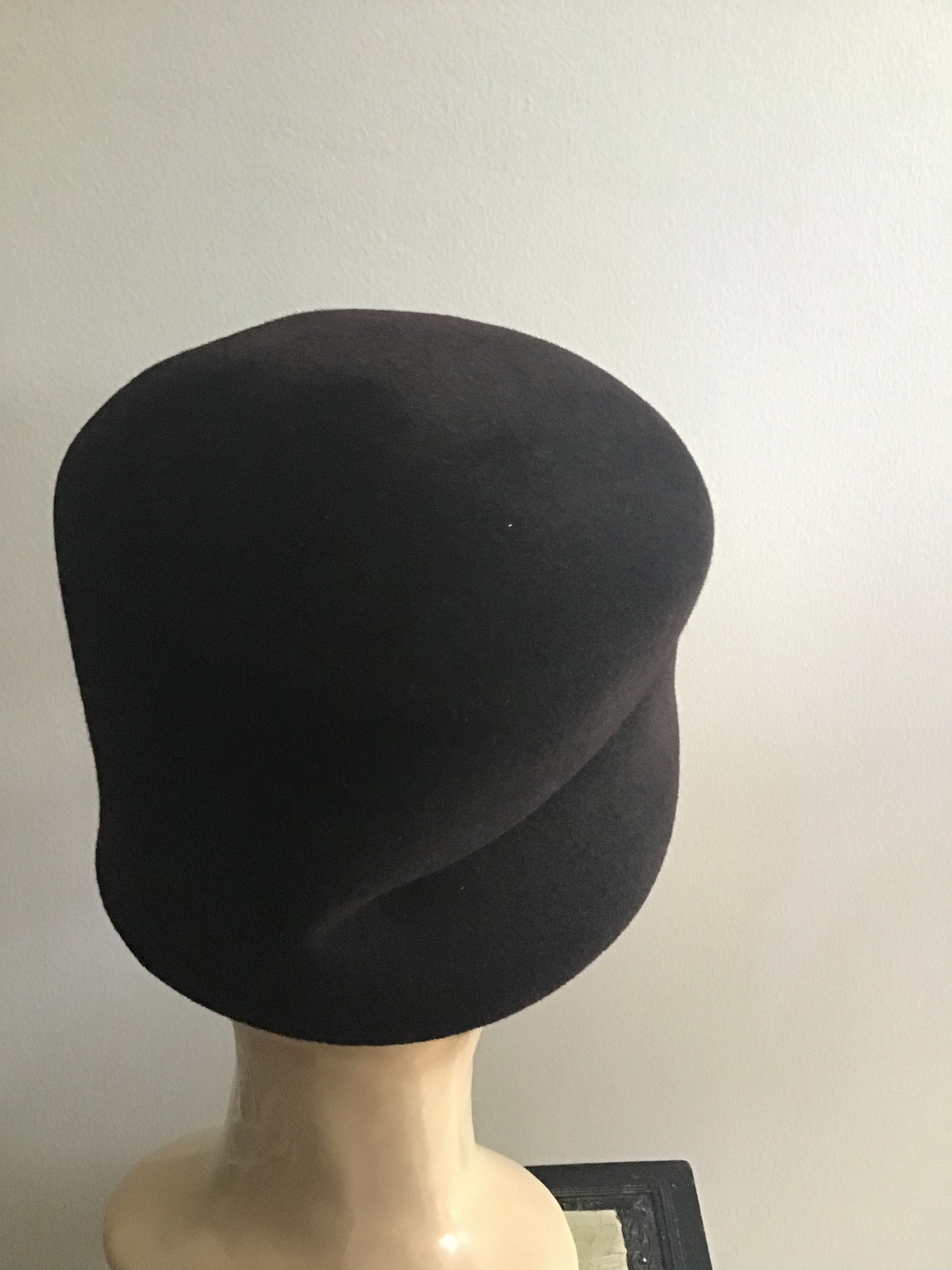 1960s Adolfo II Brown Toque Hat
