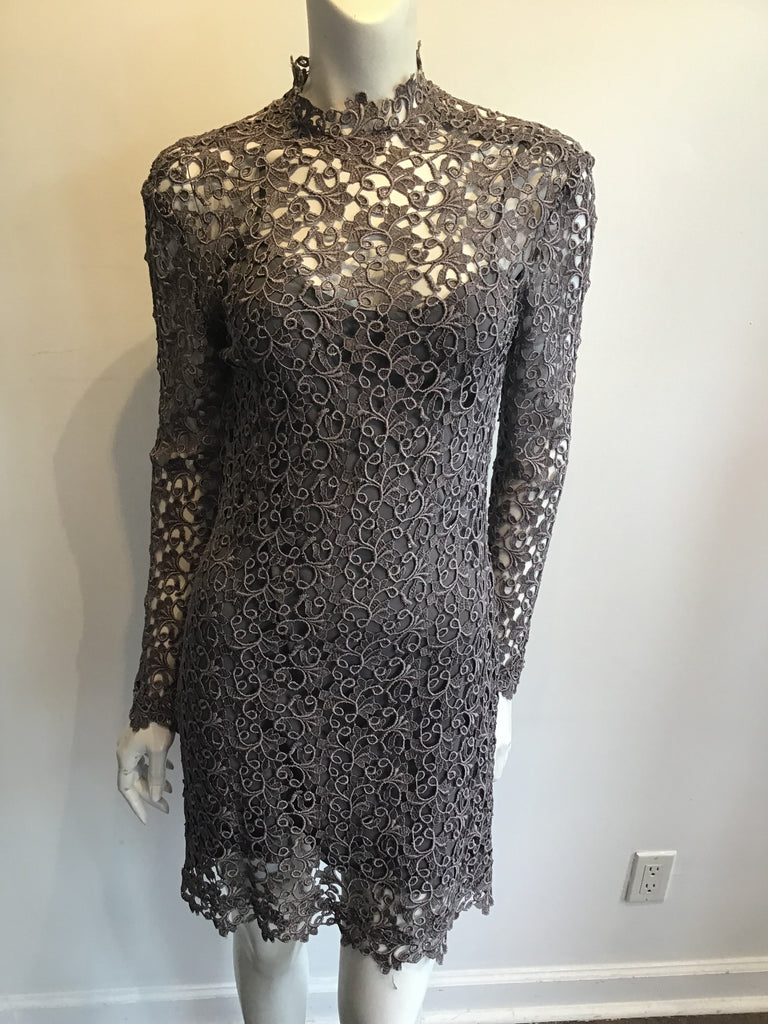 1990s Severin Cotton and Rayon Lace Dress with Slip Size 8