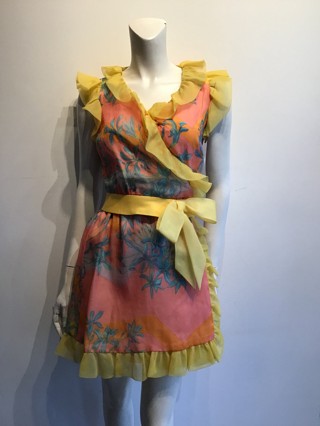 1960s multicolor Silk Organza Dress by Raffaele di Marino size 4