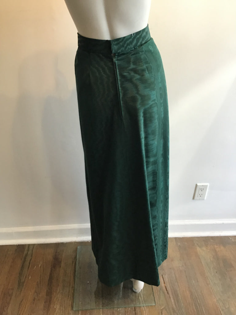 1980’s Mary O’Donnell Forrest Green Silk Moiré Evening Skirt Size 2