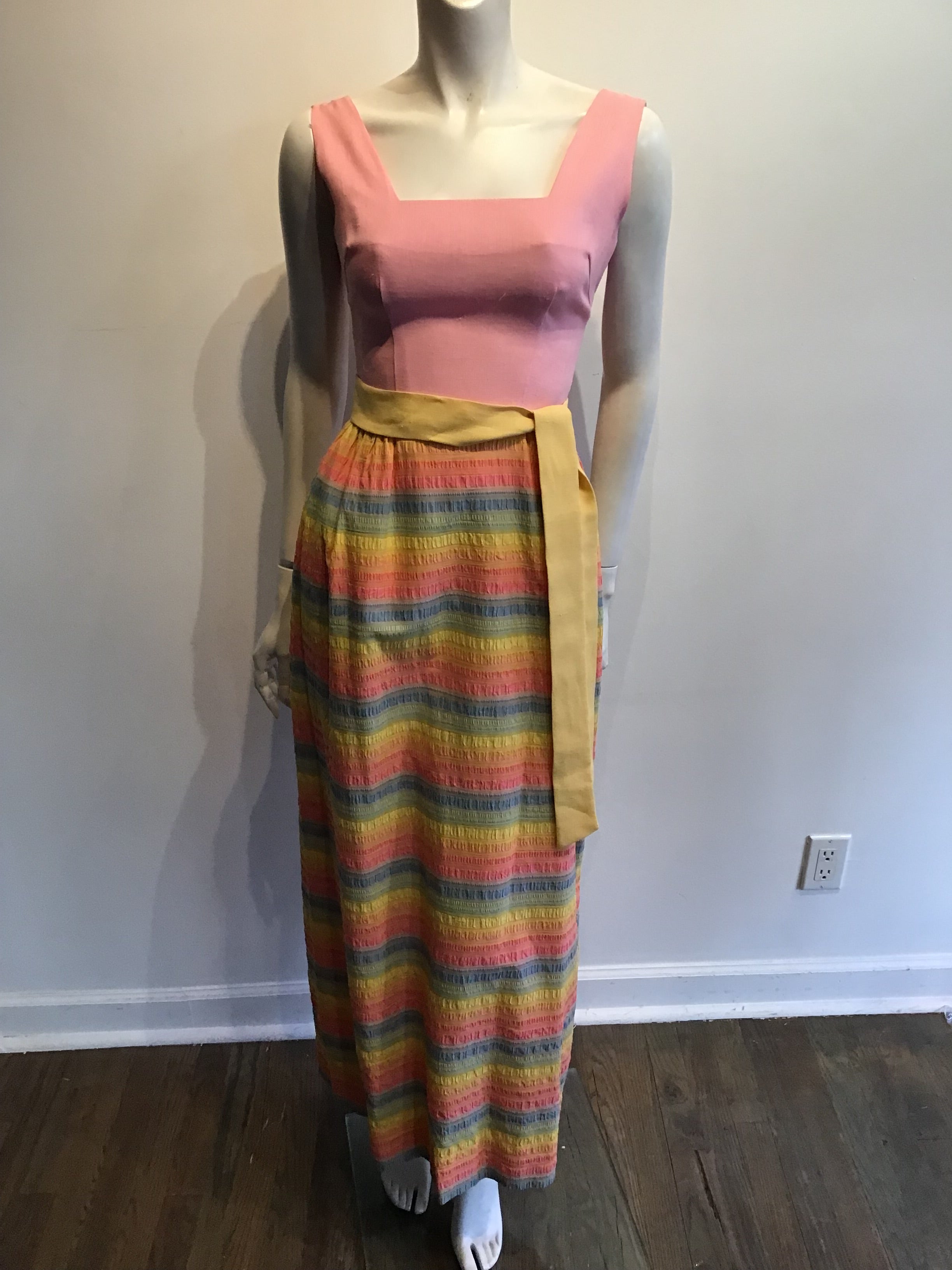 1960’s Multicolor Linen Dress Size 6