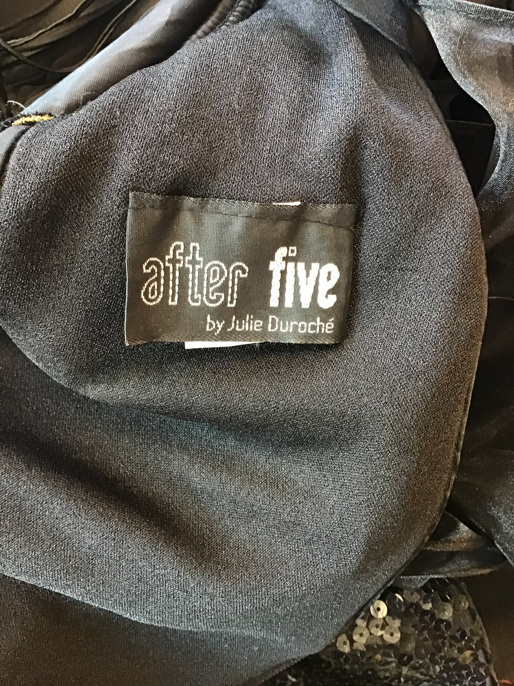 1980’s Black Sequined and Crepe After Dark by Julie Duroché Size 4