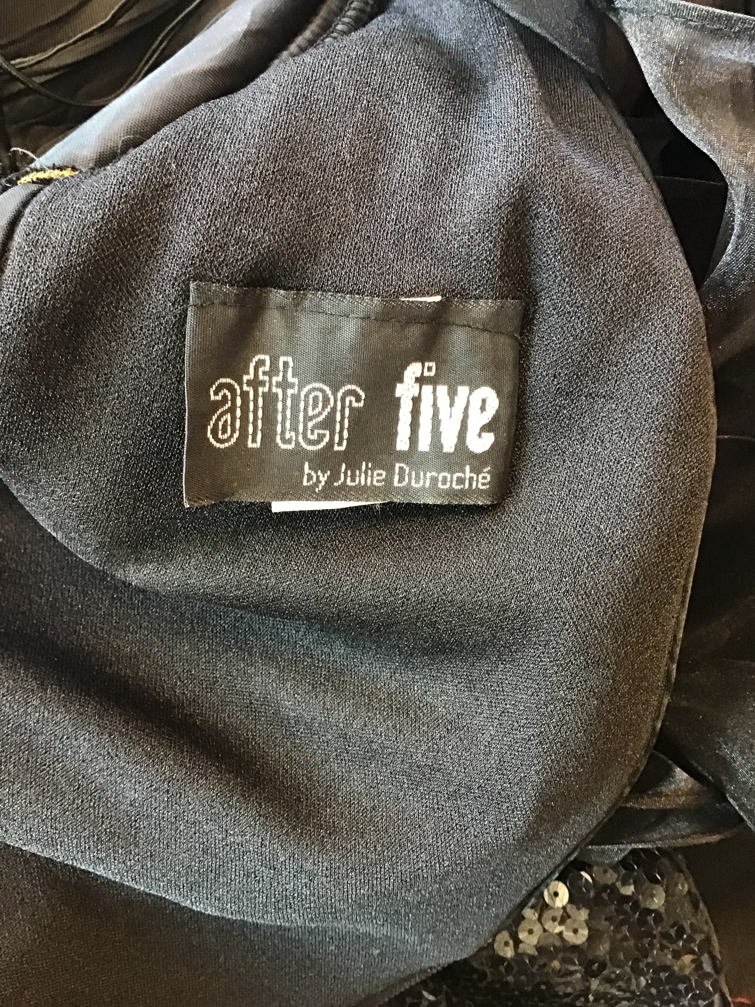 1980’s Black Sequined and Crepe After Dark by Julie Duroché Size 4