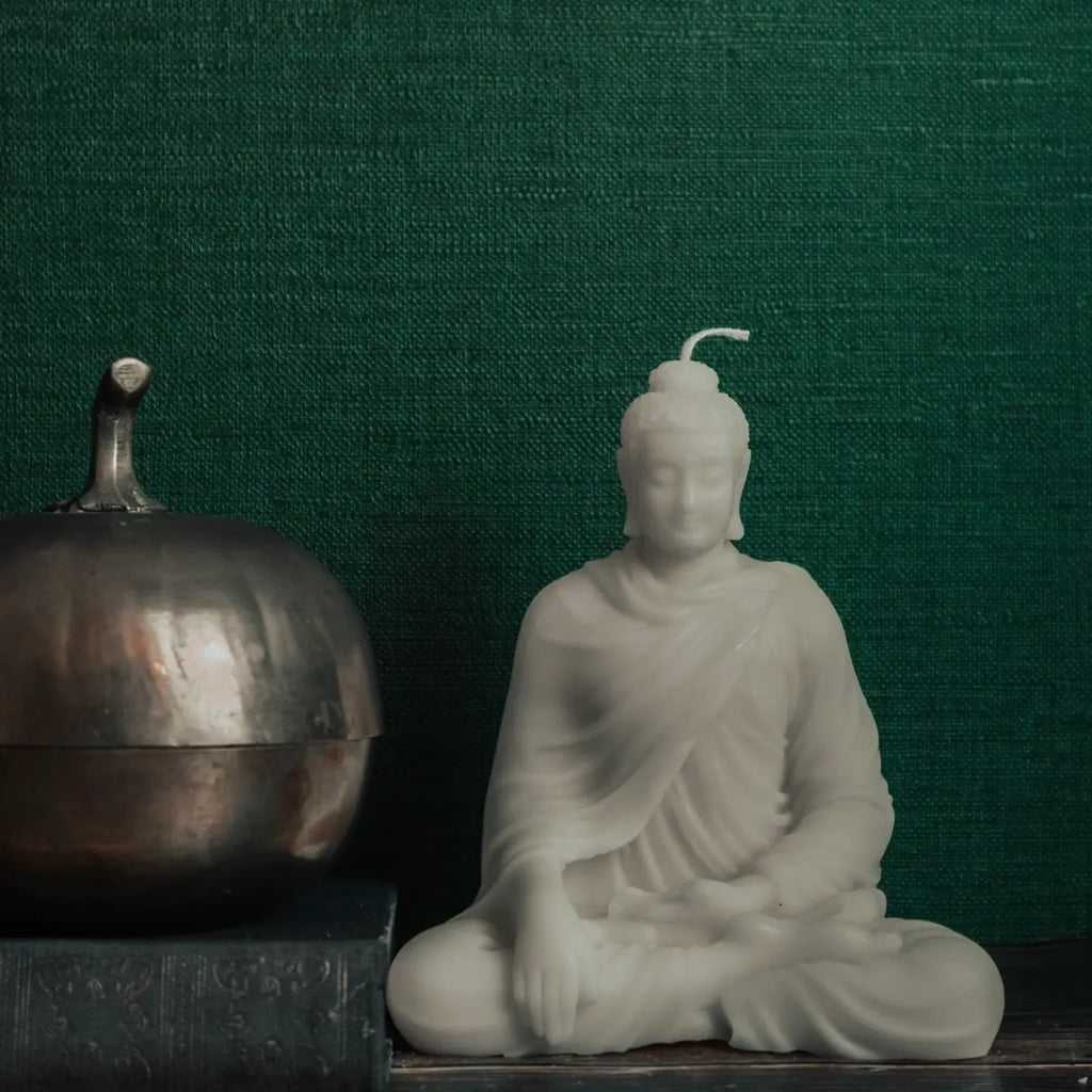 Siddhartha Buddha Candle in Green