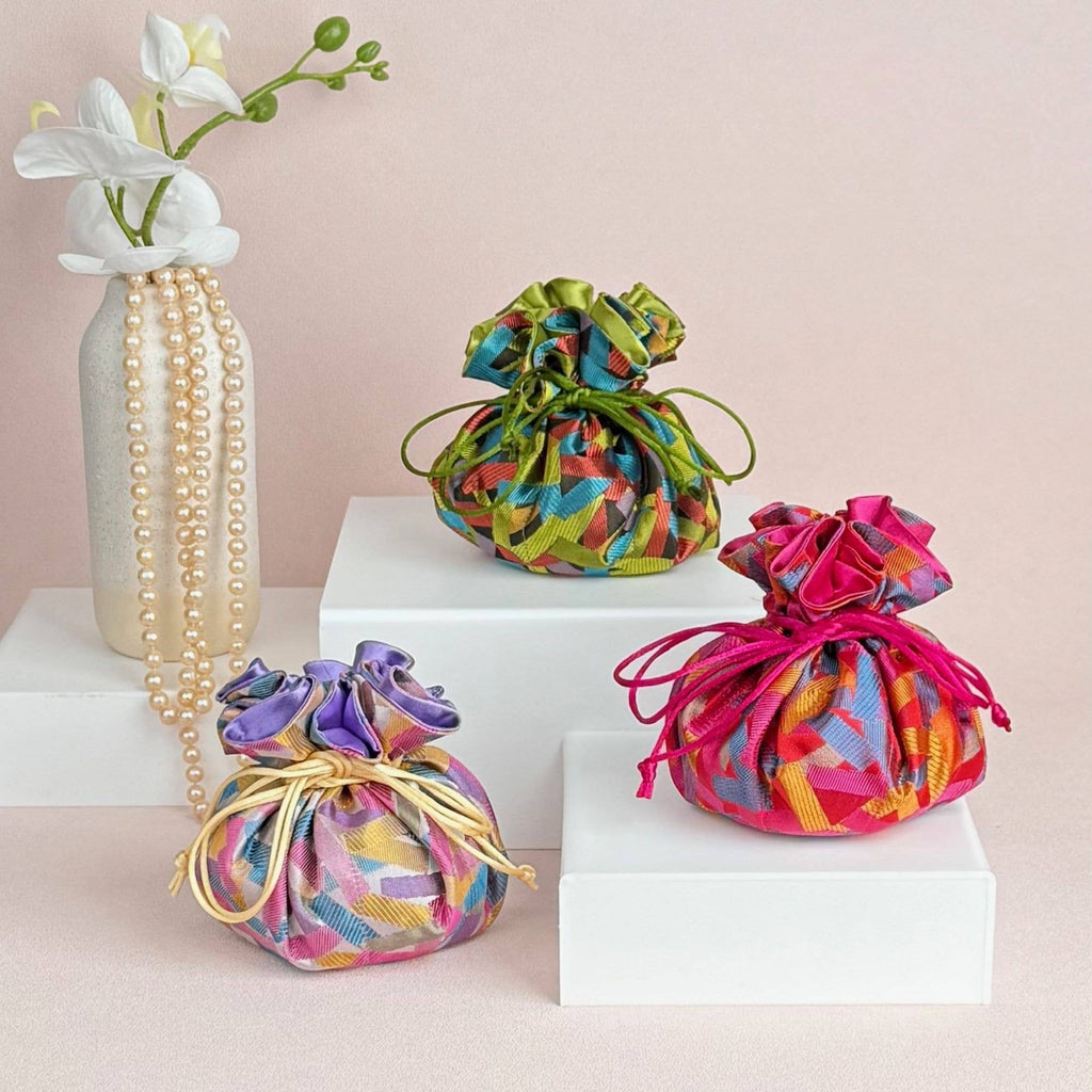 Confetti Brocade Jewelry Pouch – Drawstring Bag