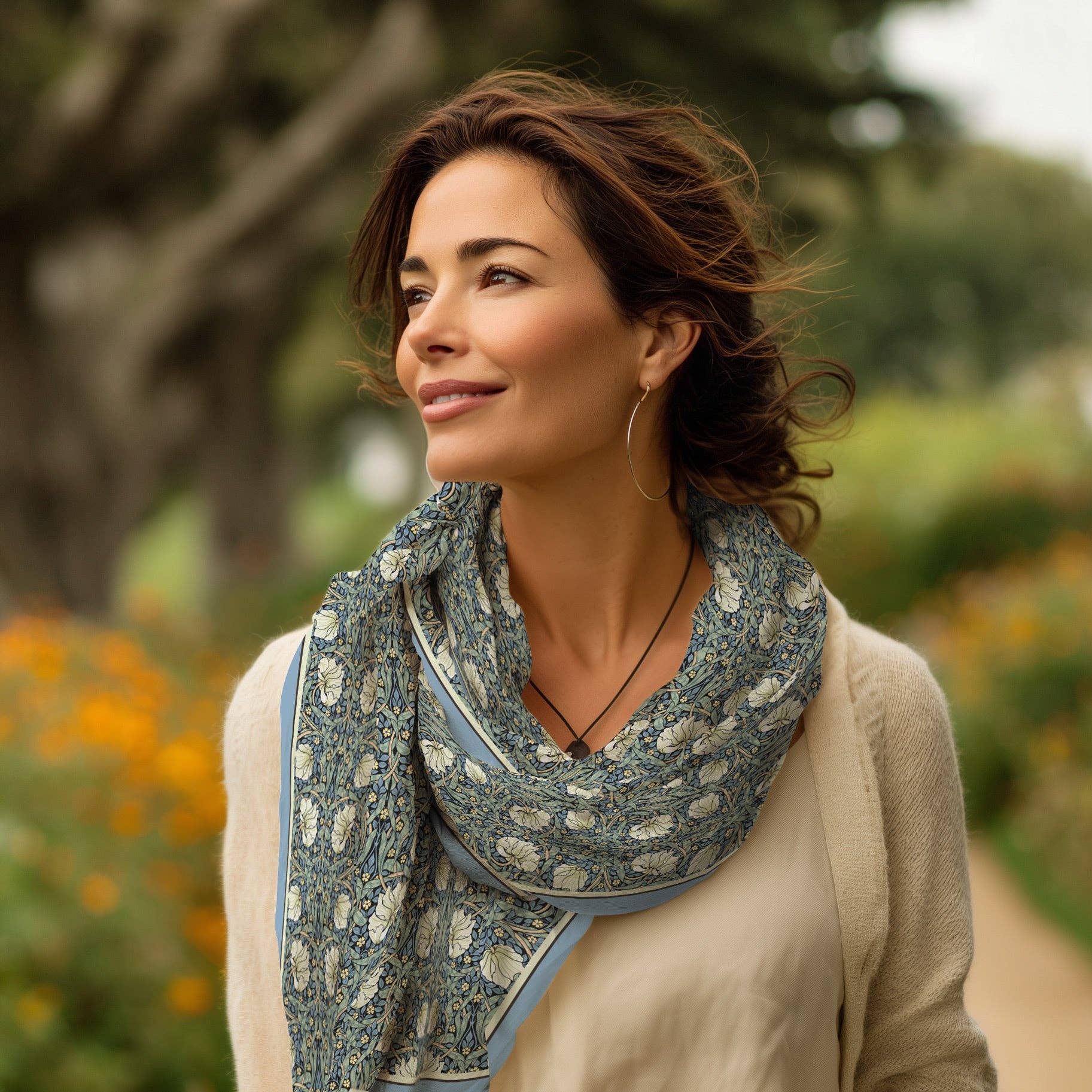 William Morris Pimpernel Silk Blend Shawl – Lightweight & Elegant Evening Wrap