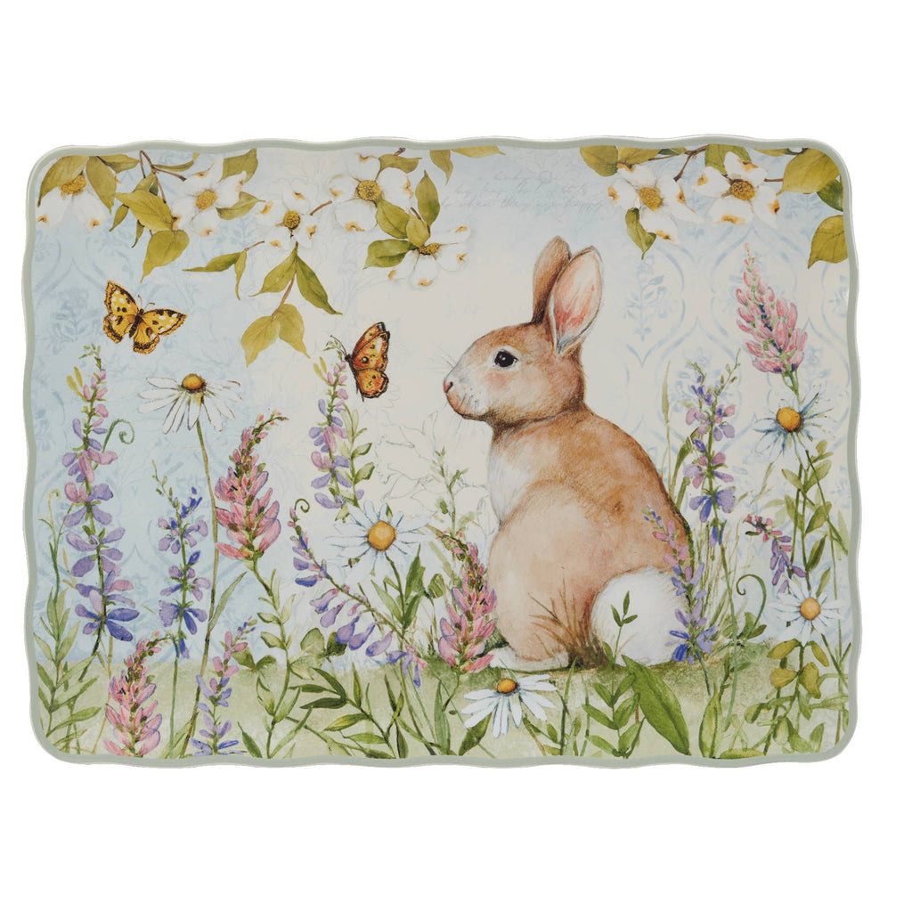 Easter Meadow Rectangular Platter 16in x 12in