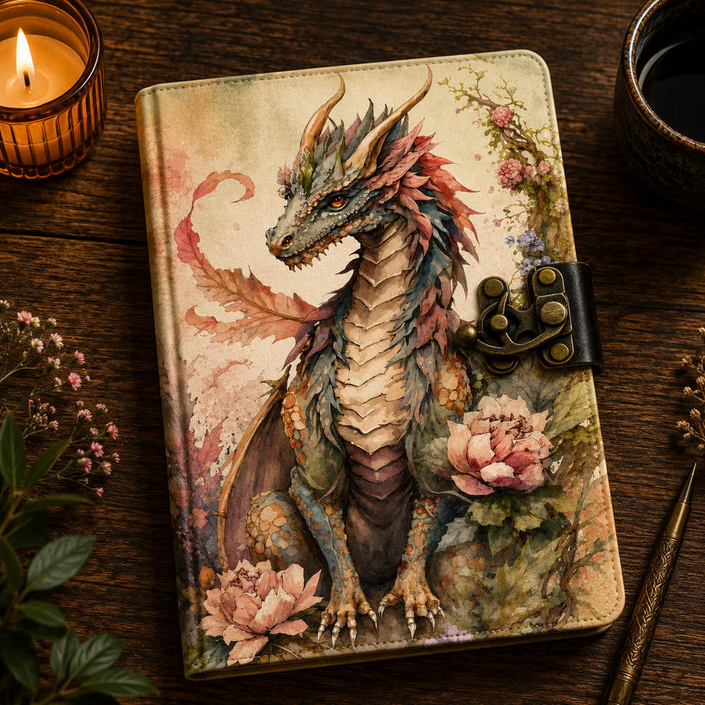 Dragon Handmade Leather Grimoire Journal for Spiritual Shops