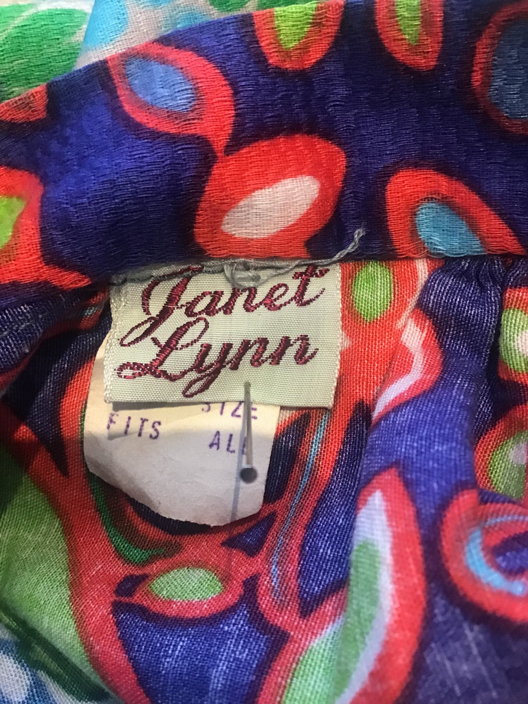 1960’s Cotton Multicolored Janet Lynn Wrap Long Skirt