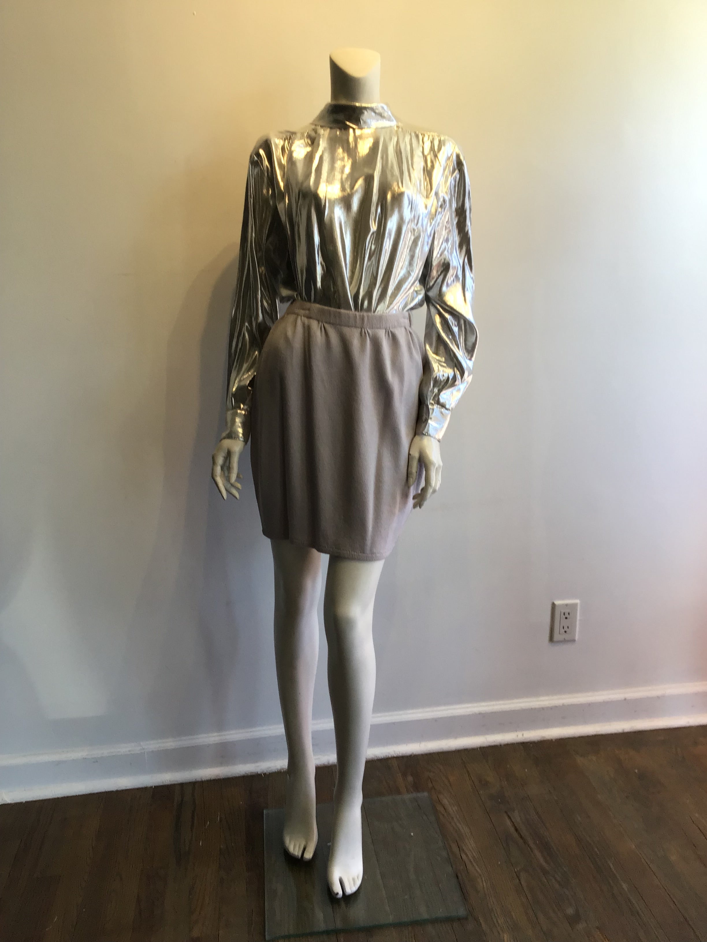 1980’s St John Silver and Pewter wool/Rayon Blend Evening Size 10