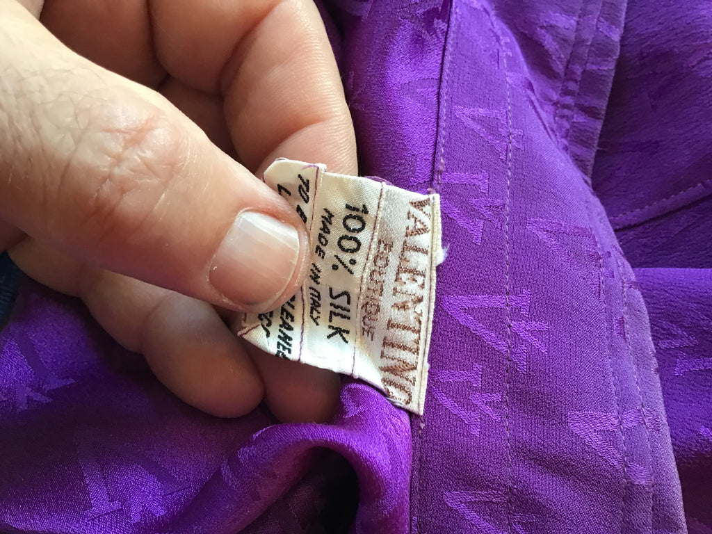 1970’s Purple Silk Valentino Blouse Size 6