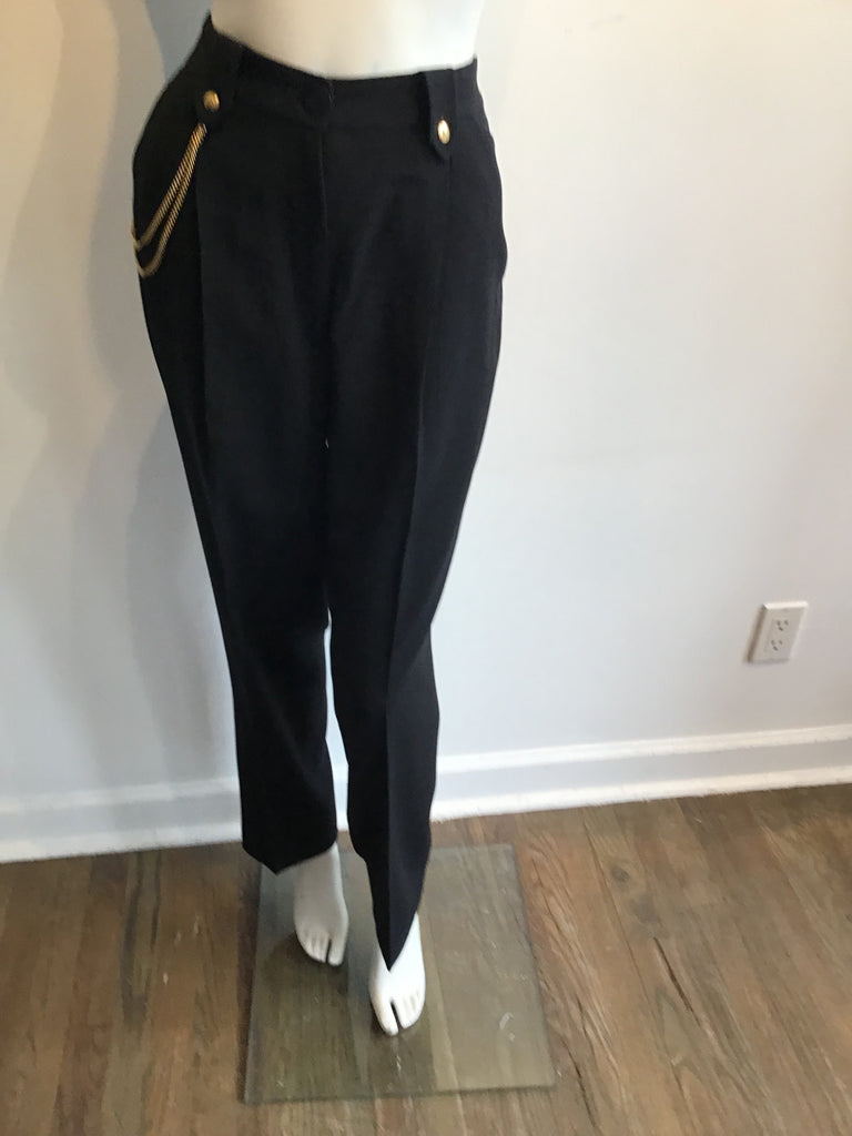 1990s Black Wool Griffith Gray St John’s Pant Suit Size 10