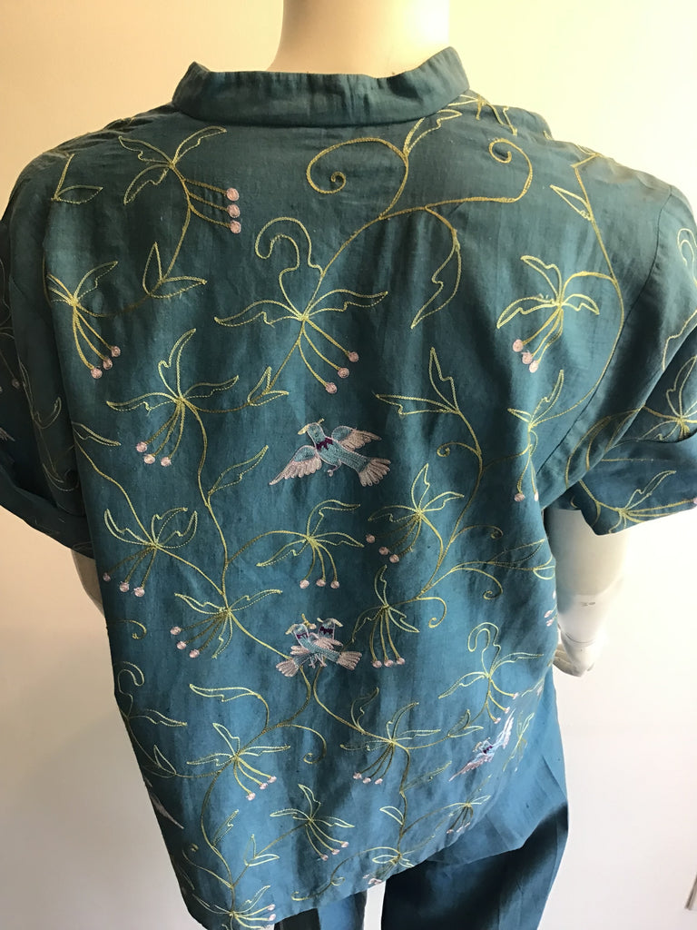 1950’s Cotton Blue Top and Capri Pants Set Size 4
